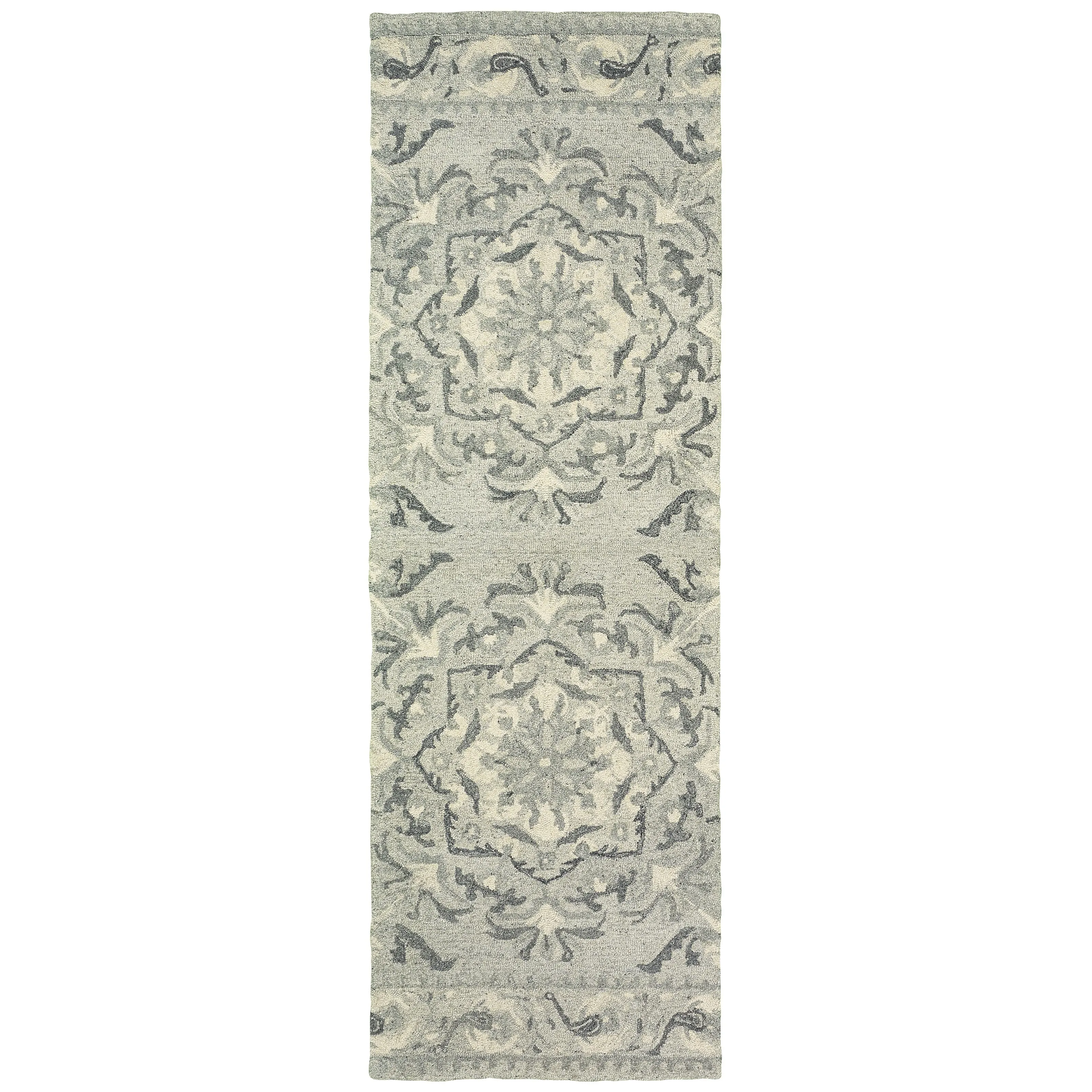 Style Haven Celena Undyed Wool Hand-crafted Floret Medallion Area Rug
