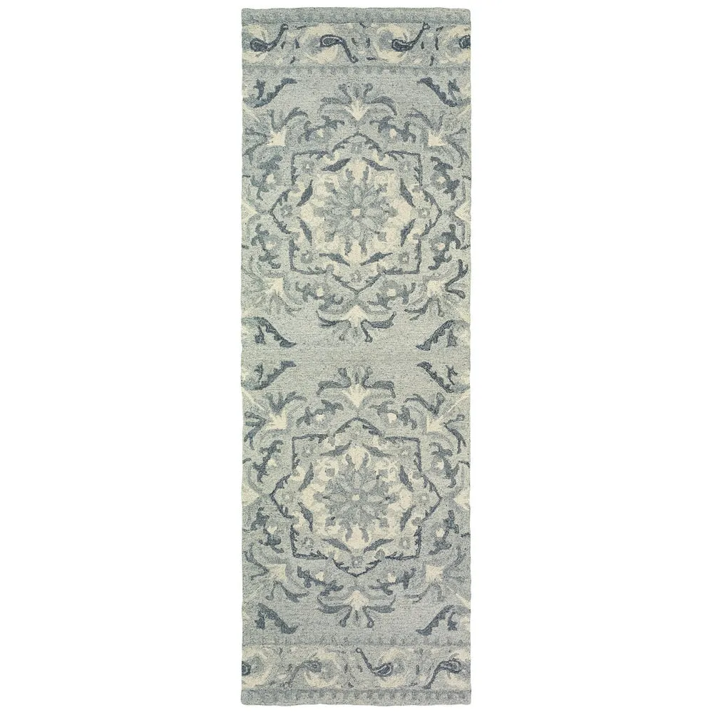 Style Haven Celena Undyed Wool Hand-crafted Floret Medallion Area Rug