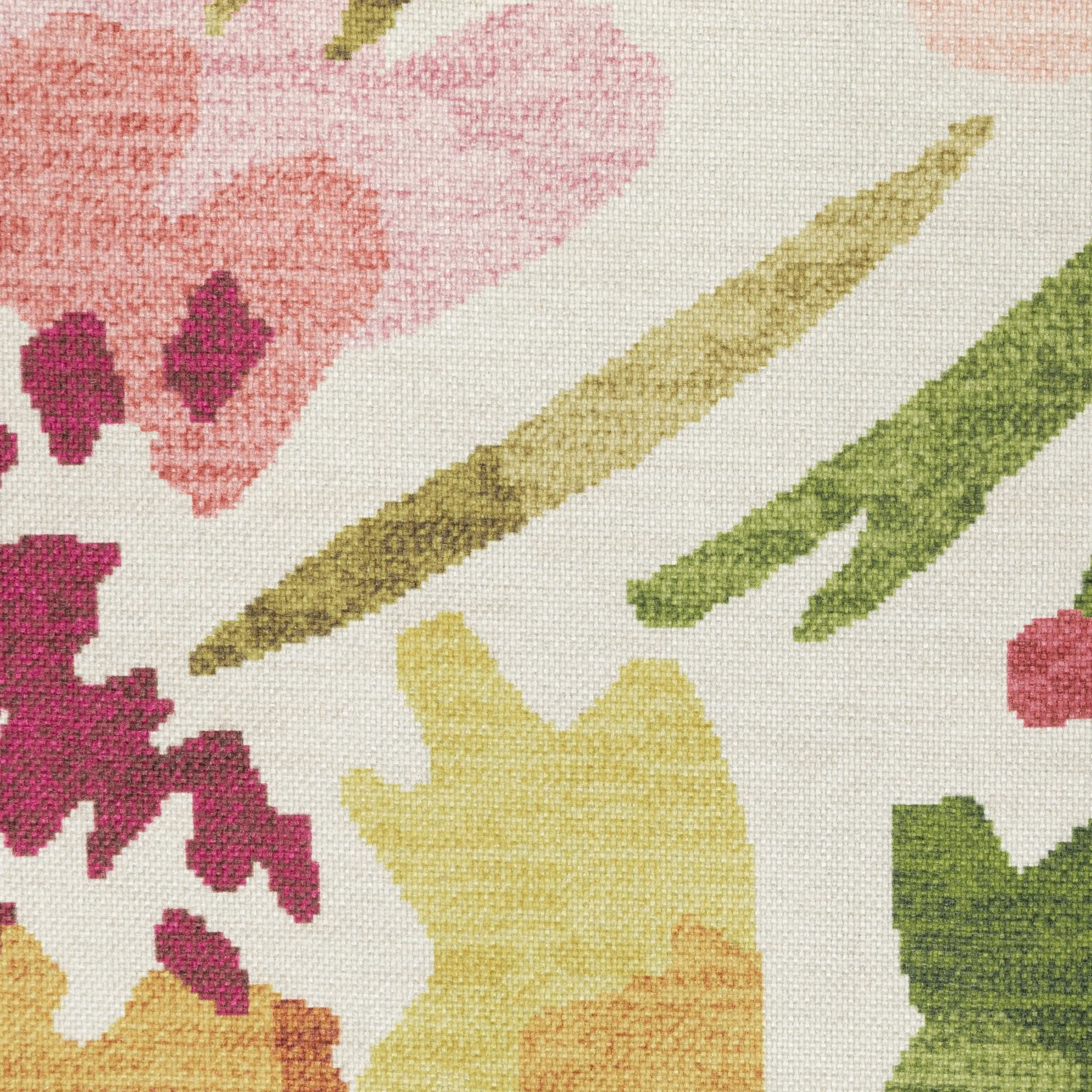 Style Haven Flores Bouquet Beige/Pink Indoor-Outdoor Washable Rug