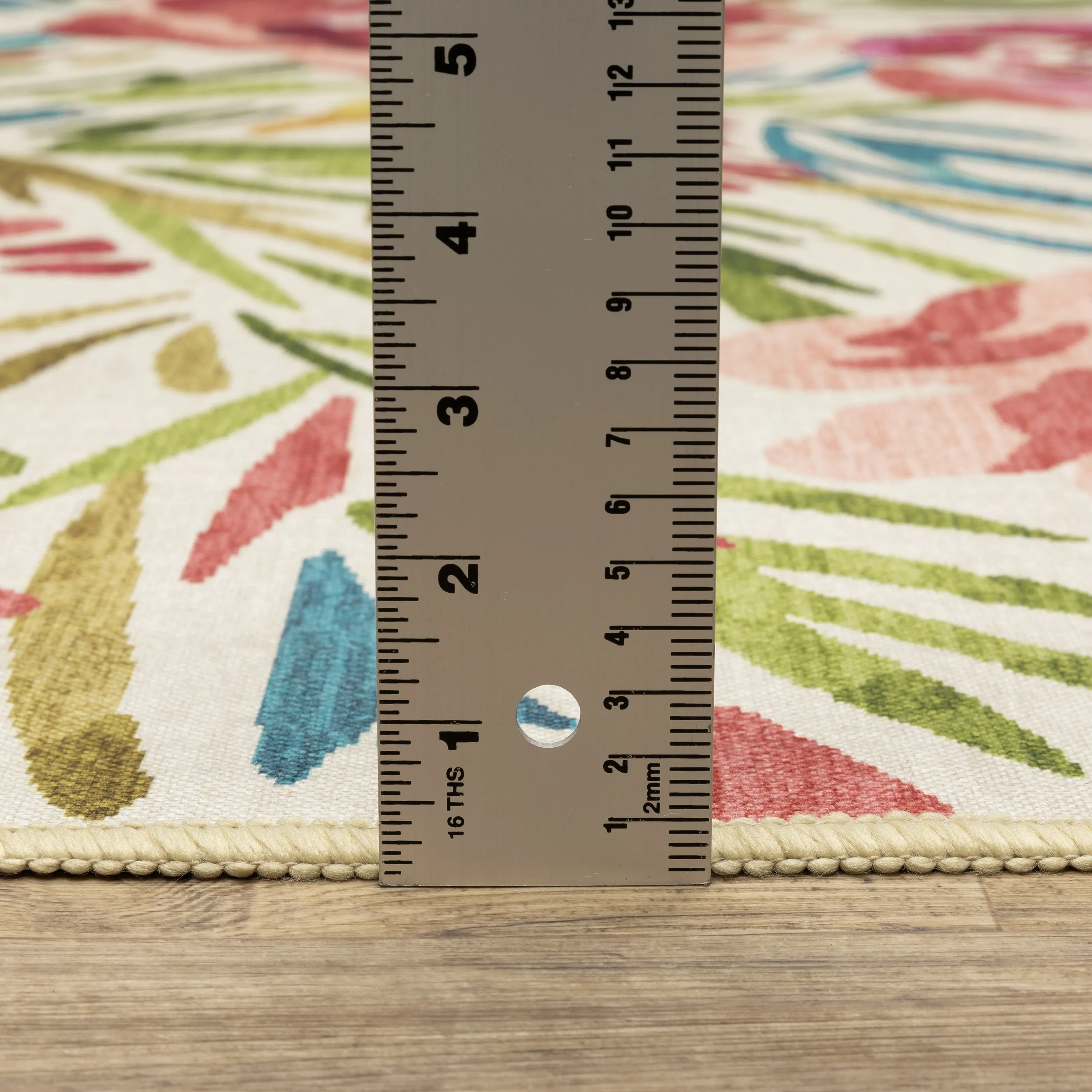 Style Haven Flores Bouquet Beige/Pink Indoor-Outdoor Washable Rug