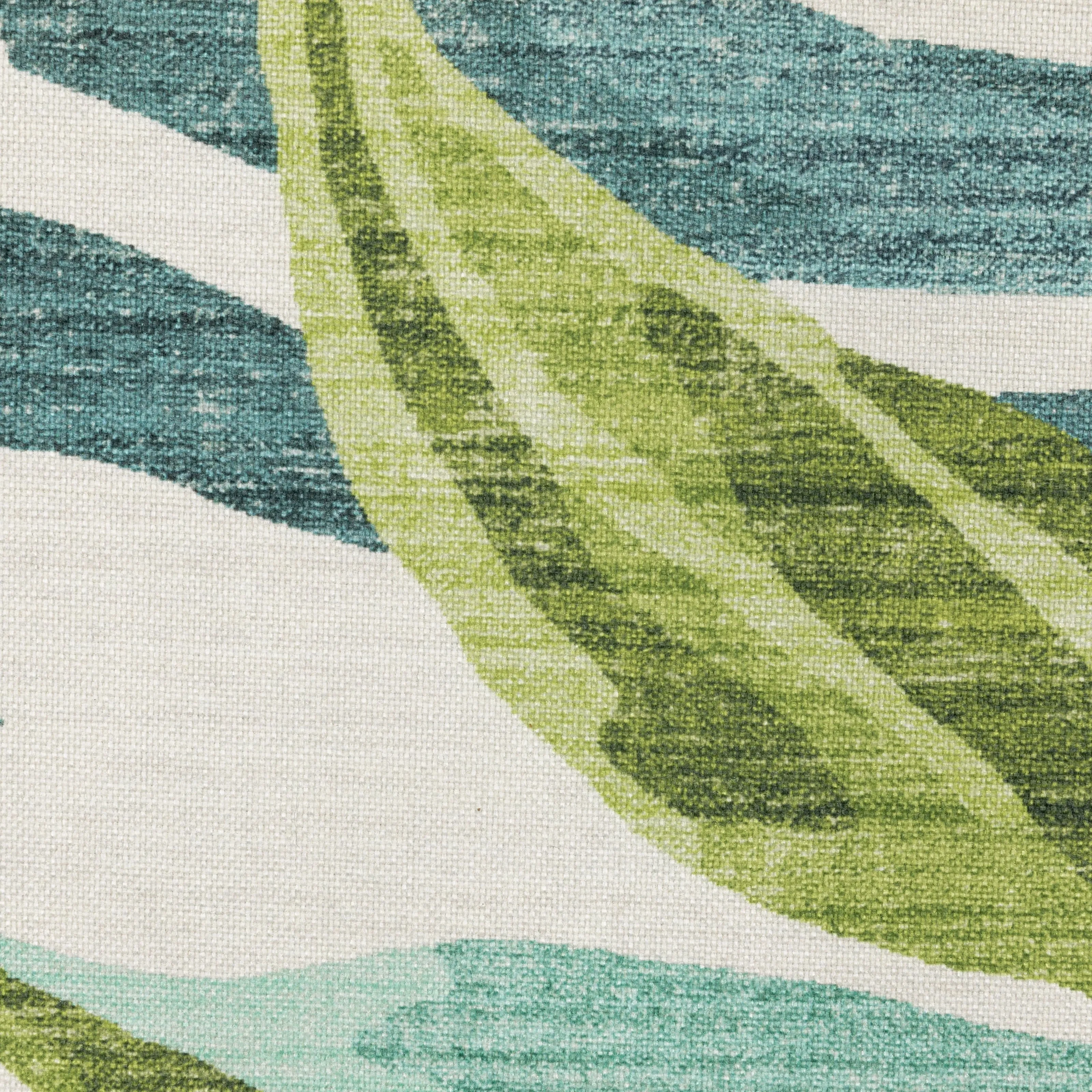 Style Haven Flores Flamingo Palms Salmon/Blue Indoor-Outdoor Washable Rug