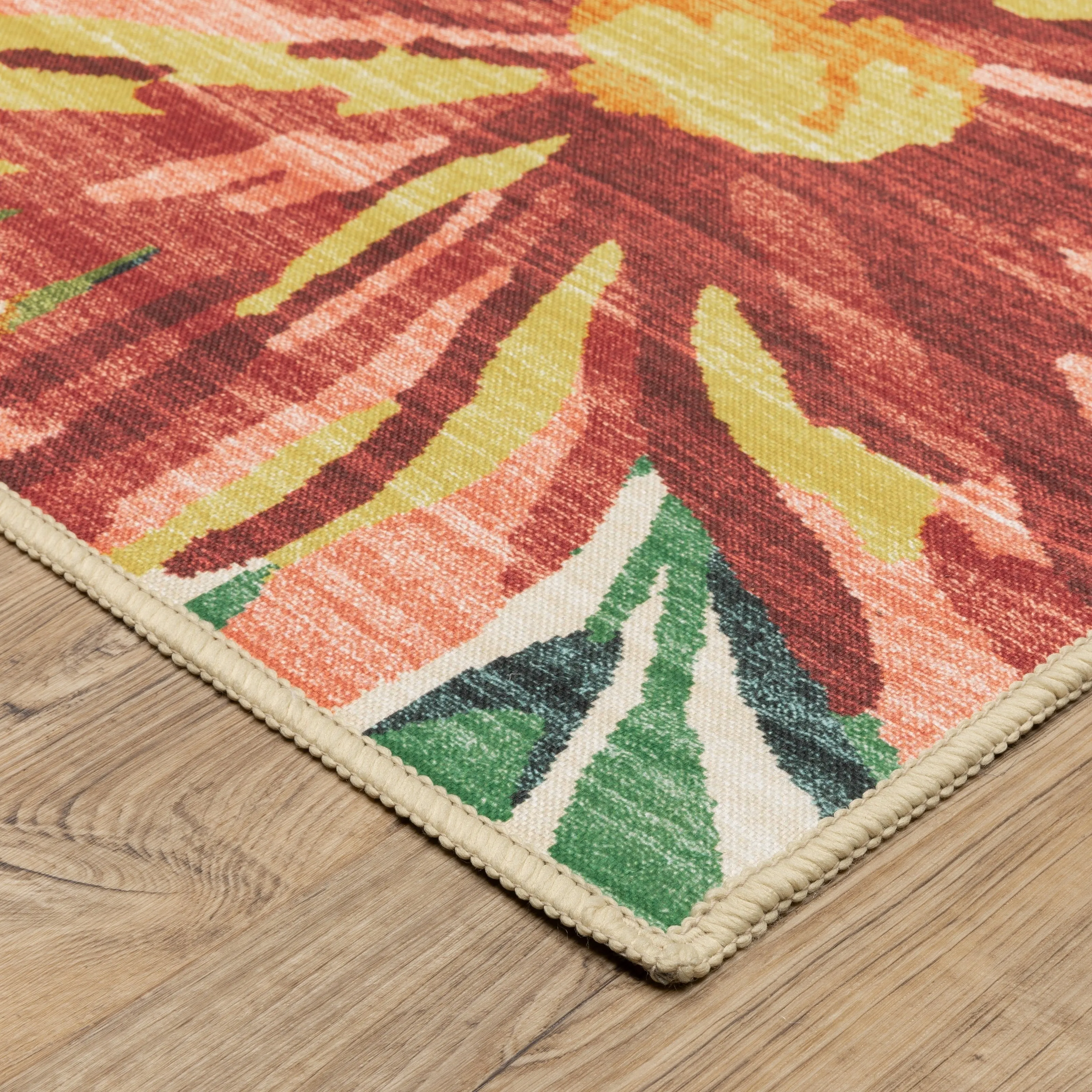 Style Haven Flores Tropical Beige/Multi Indoor-Outdoor Washable Rug