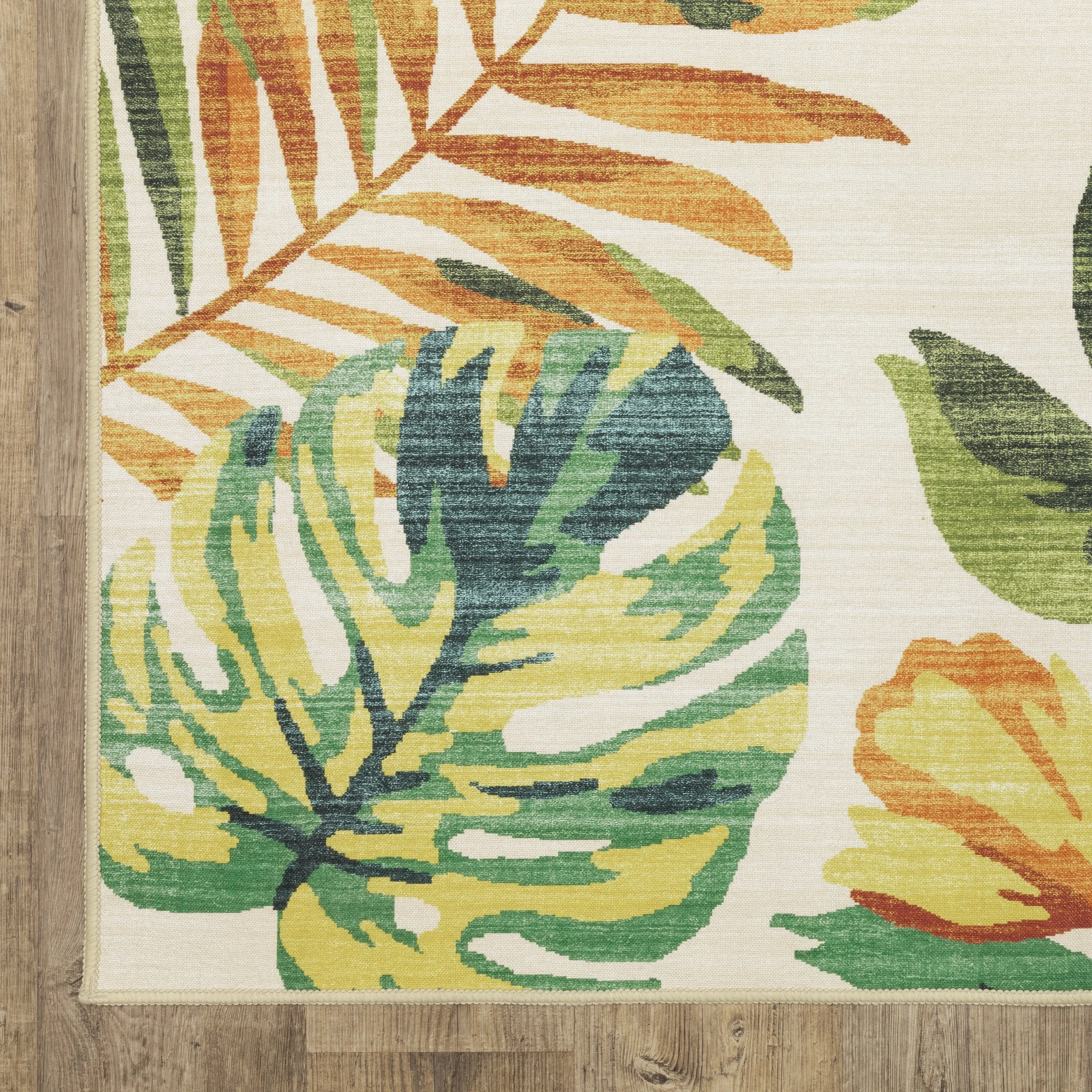 Style Haven Flores Tropical Beige/Multi Indoor-Outdoor Washable Rug
