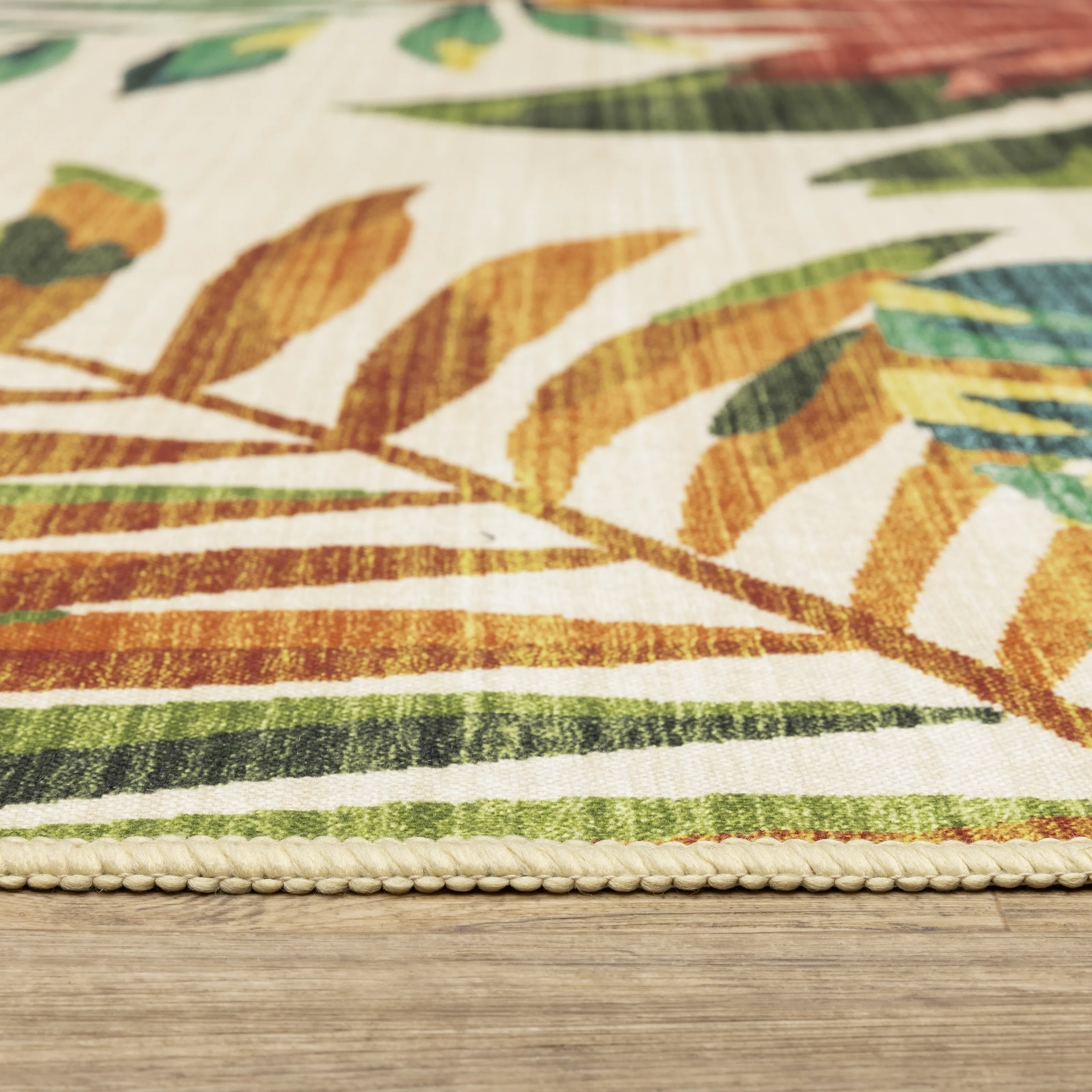 Style Haven Flores Tropical Beige/Multi Indoor-Outdoor Washable Rug