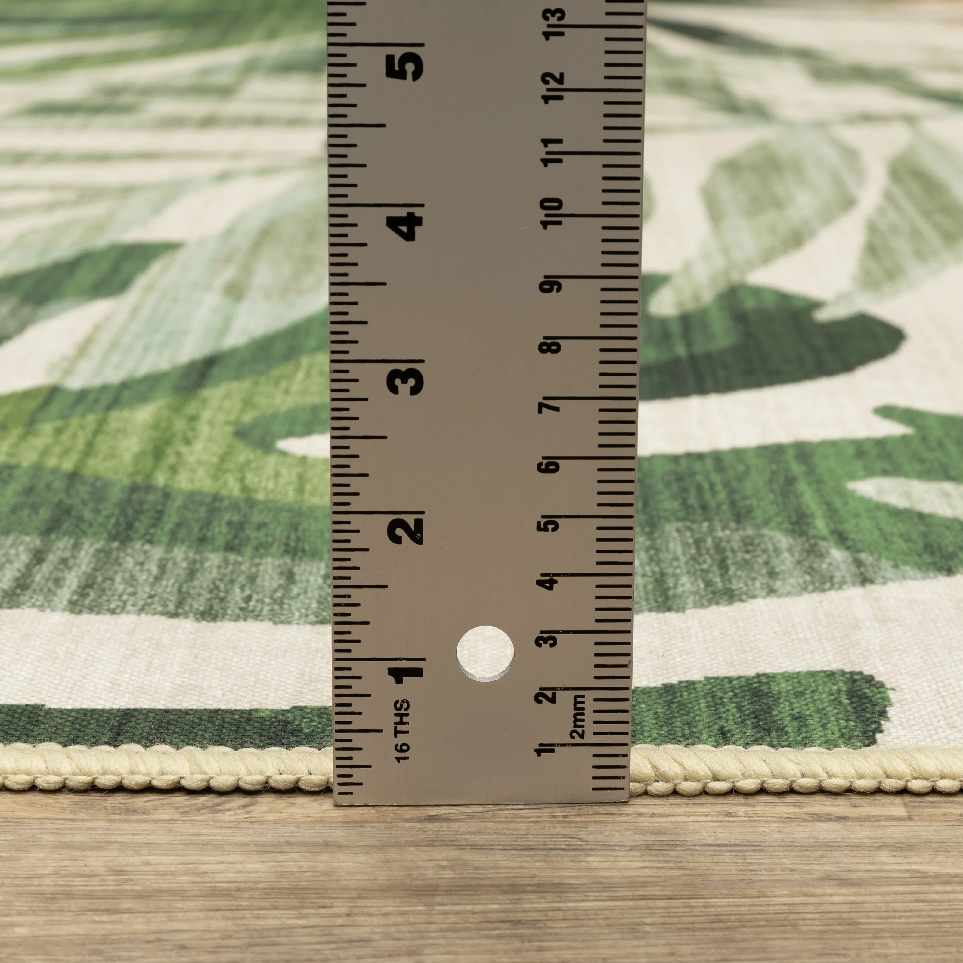 Style Haven Flores Tropical Palms Beige/Green Indoor-Outdoor Washable Rug