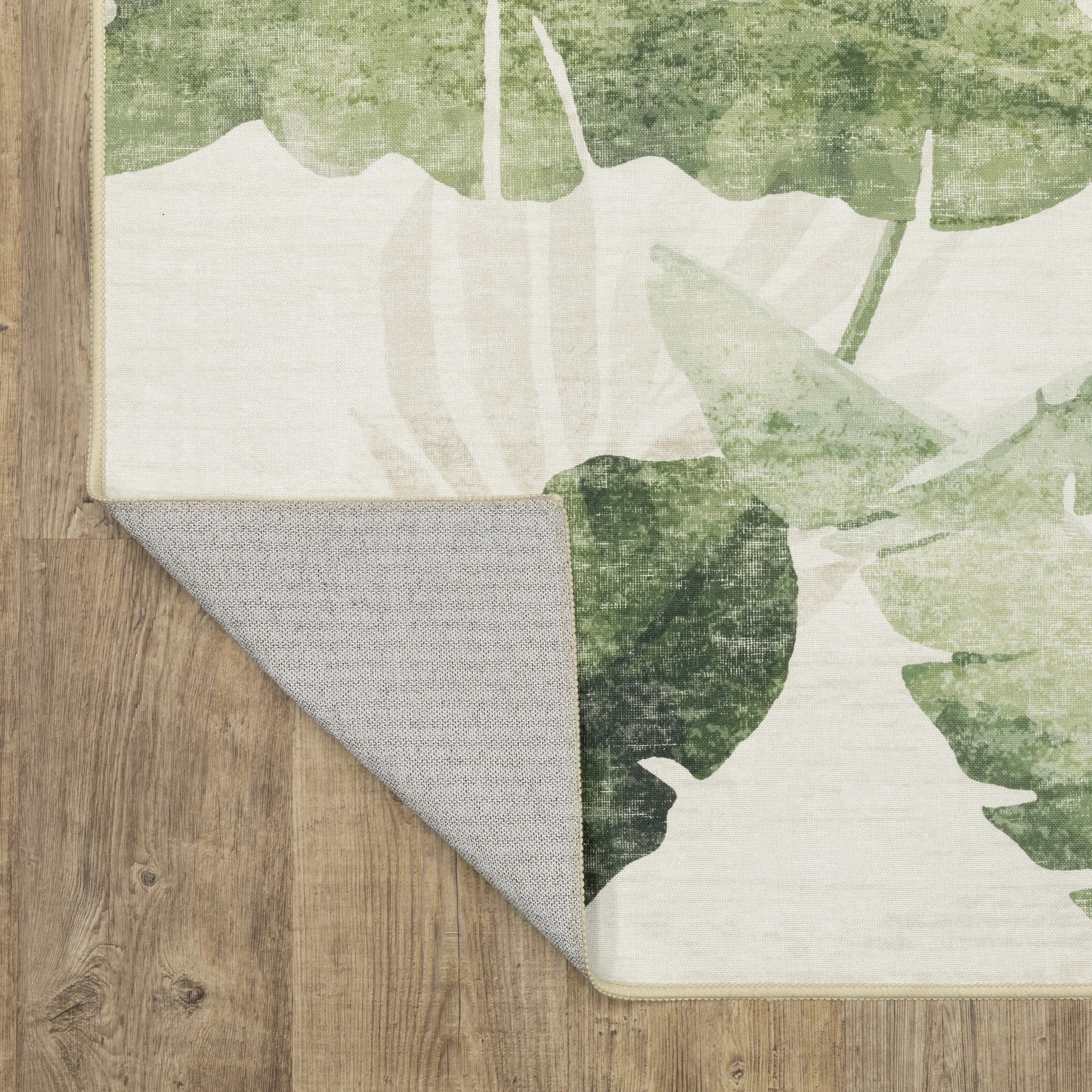 Style Haven Flores Tropical Palms Beige/Green Indoor-Outdoor Washable Rug