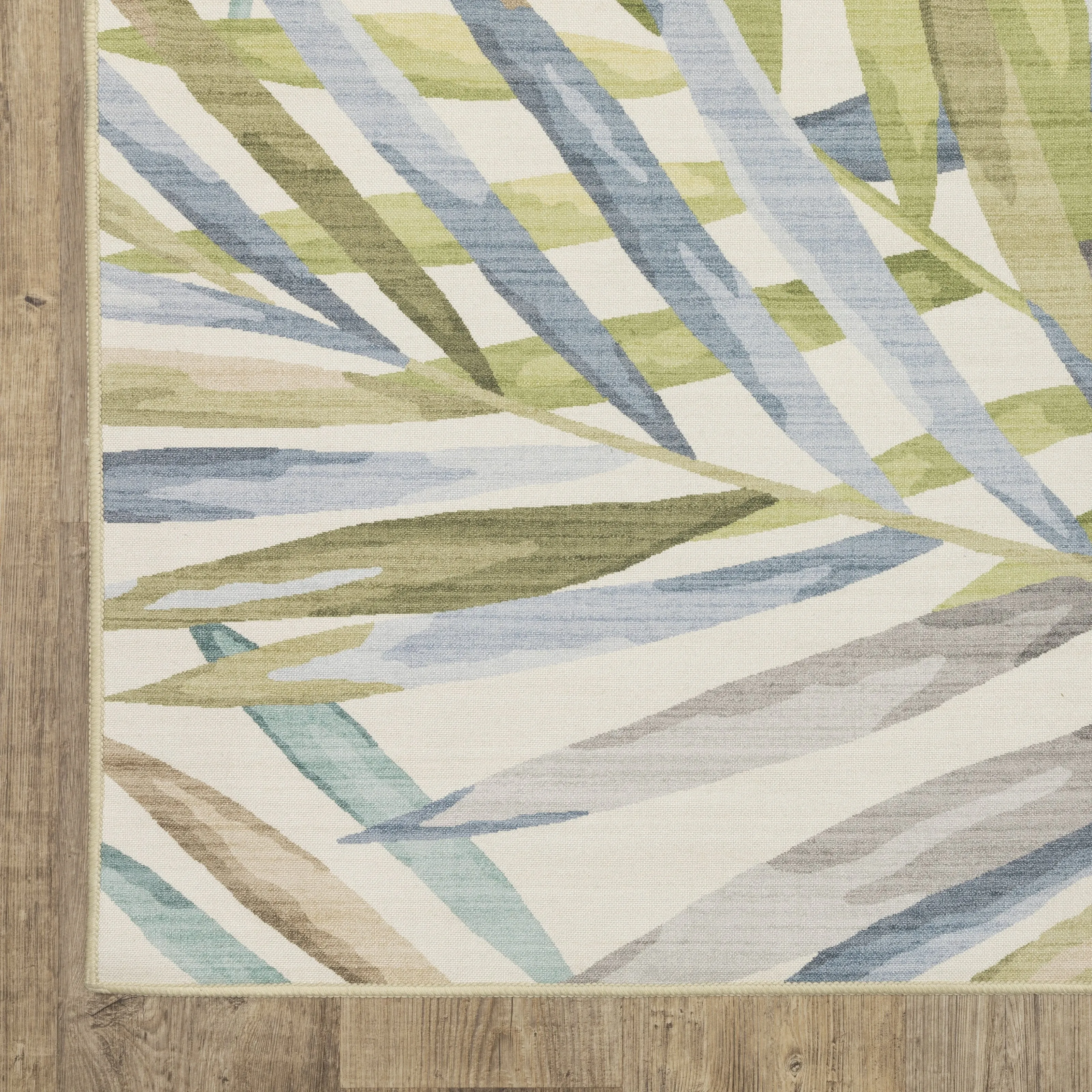 Style Haven Flores Tropical Palms Beige/Multi Indoor-Outdoor Washable Rug