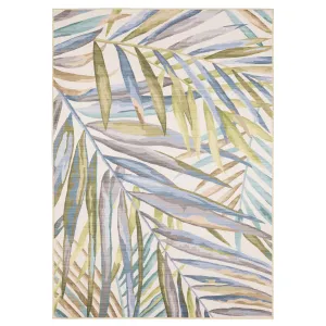 Style Haven Flores Tropical Palms Beige/Multi Indoor-Outdoor Washable Rug