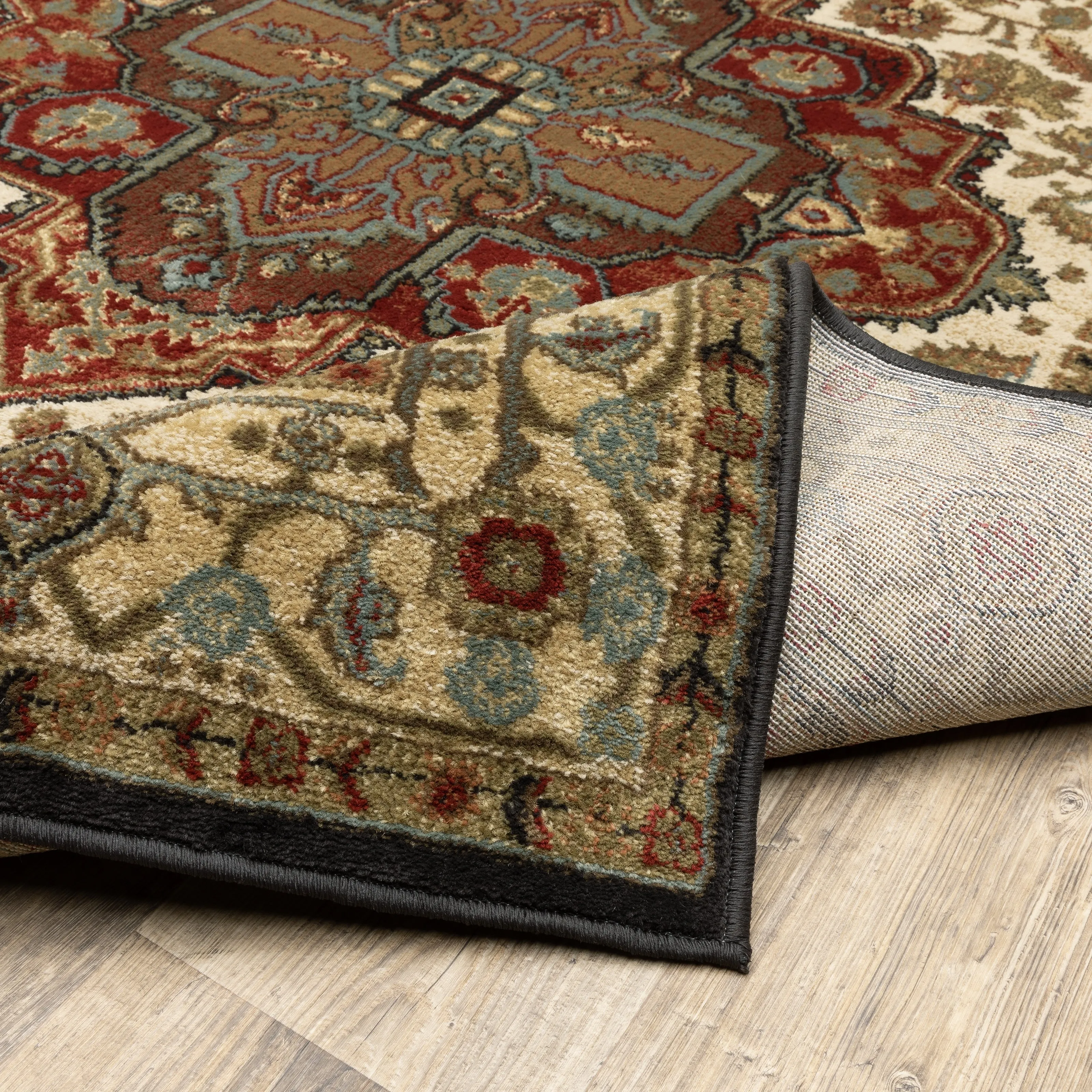 Style Haven Gradiska Medallion Crimson and Beige Area Rug