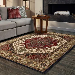 Style Haven Gradiska Medallion Crimson and Beige Area Rug