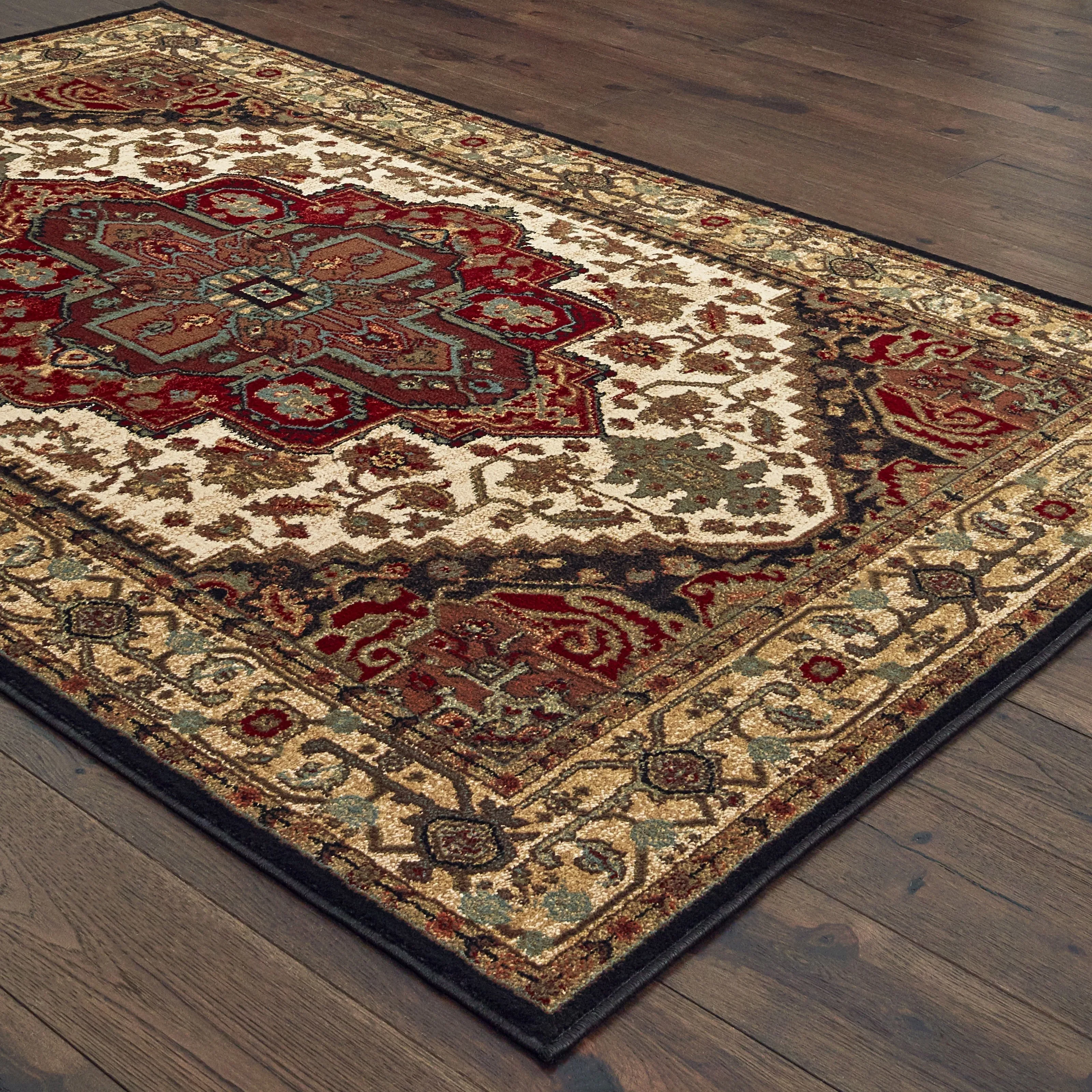 Style Haven Gradiska Medallion Crimson and Beige Area Rug