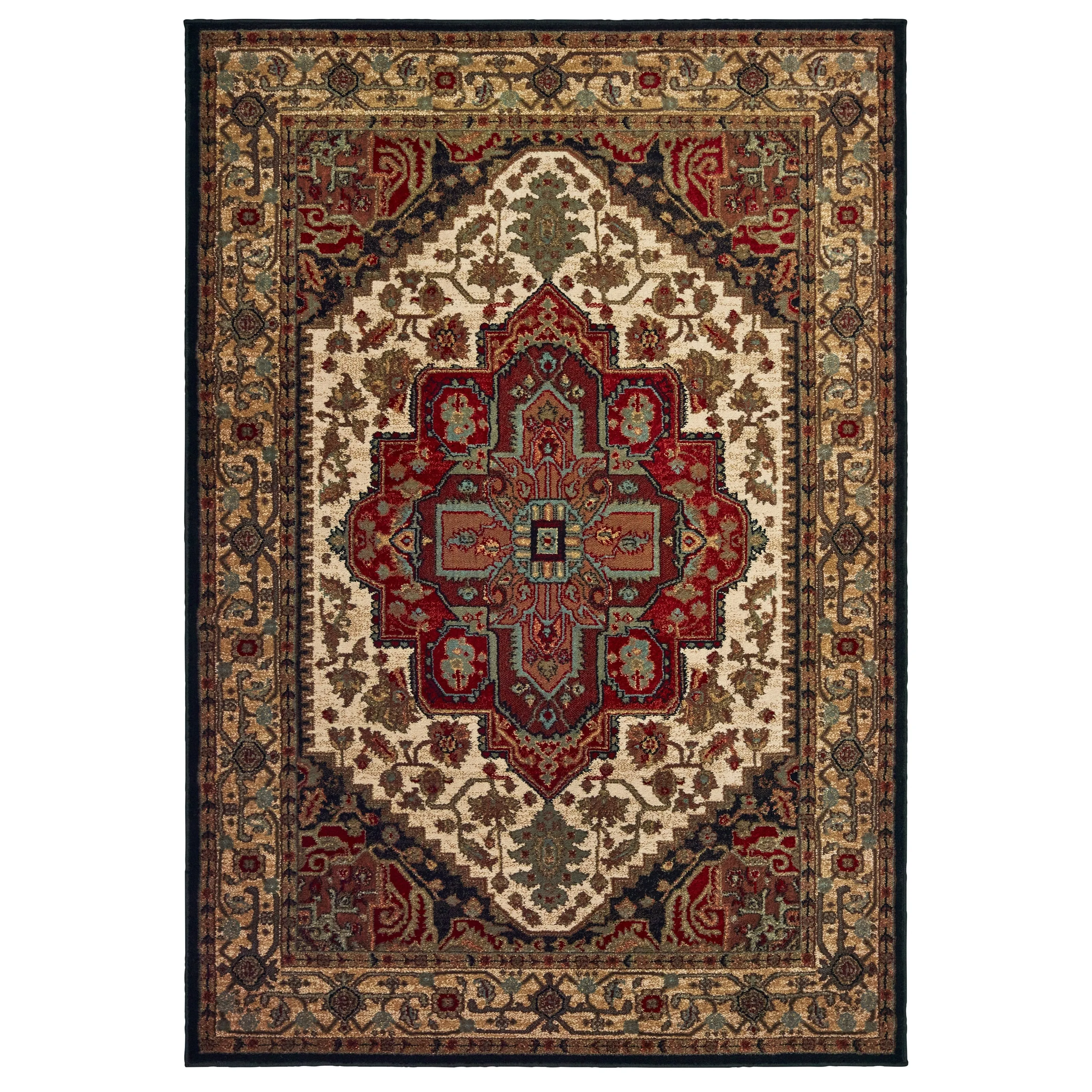 Style Haven Gradiska Medallion Crimson and Beige Area Rug