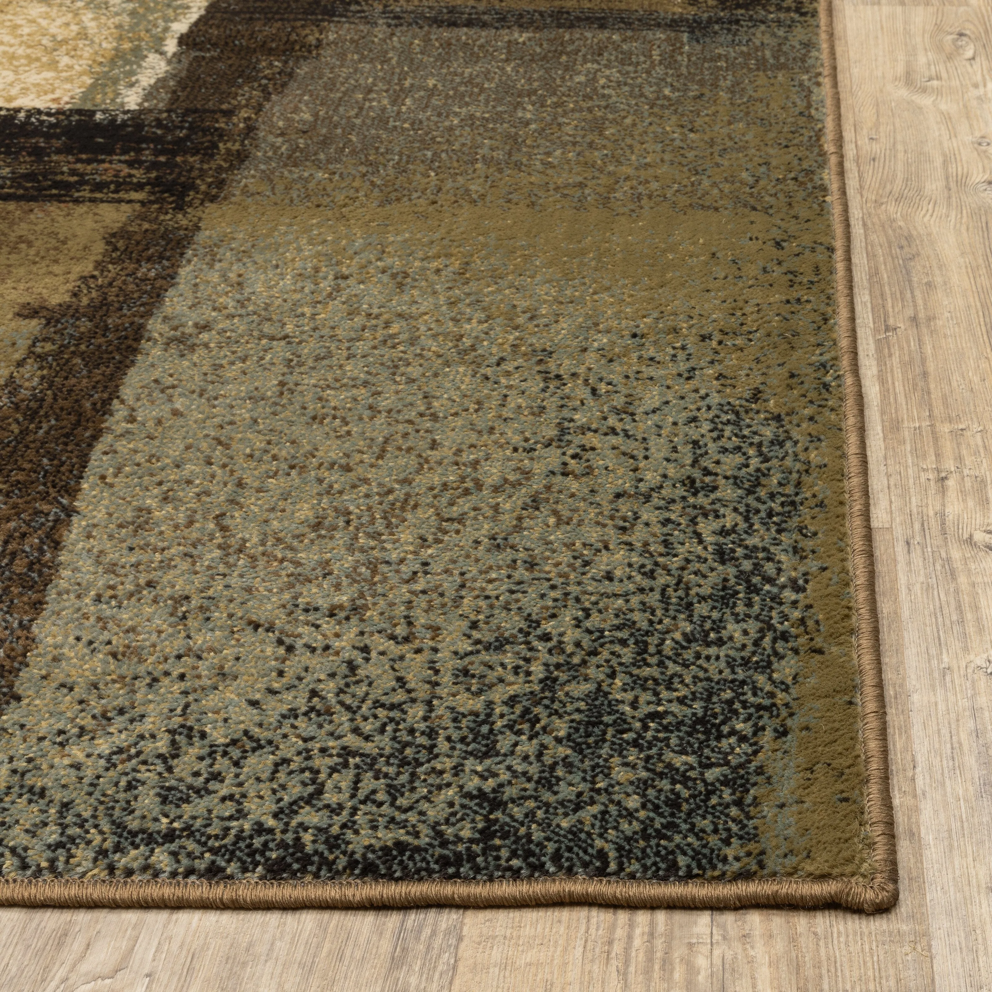 Style Haven Ivanic Distressed Abstract Geometric Brown/ Blue Area Rug