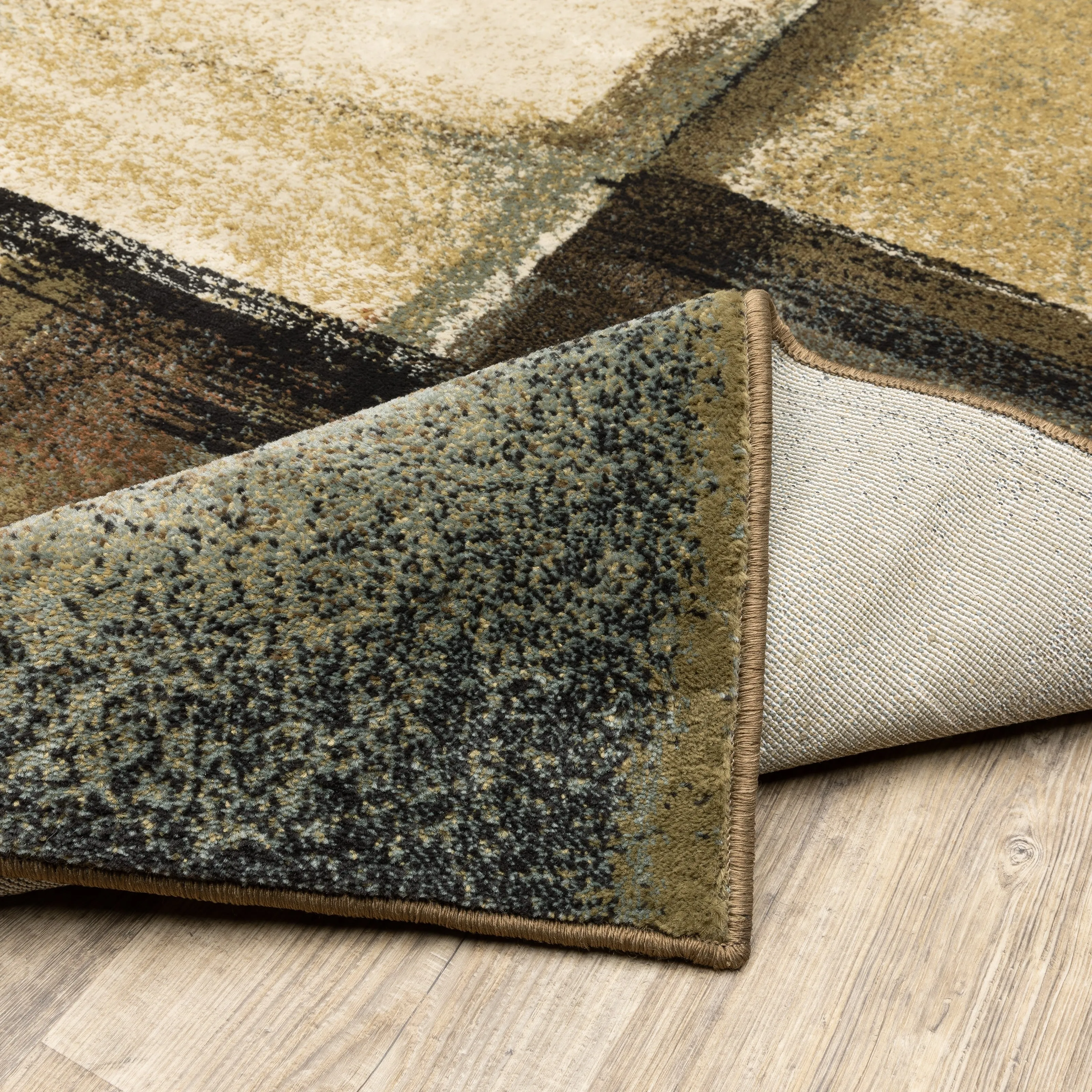 Style Haven Ivanic Distressed Abstract Geometric Brown/ Blue Area Rug