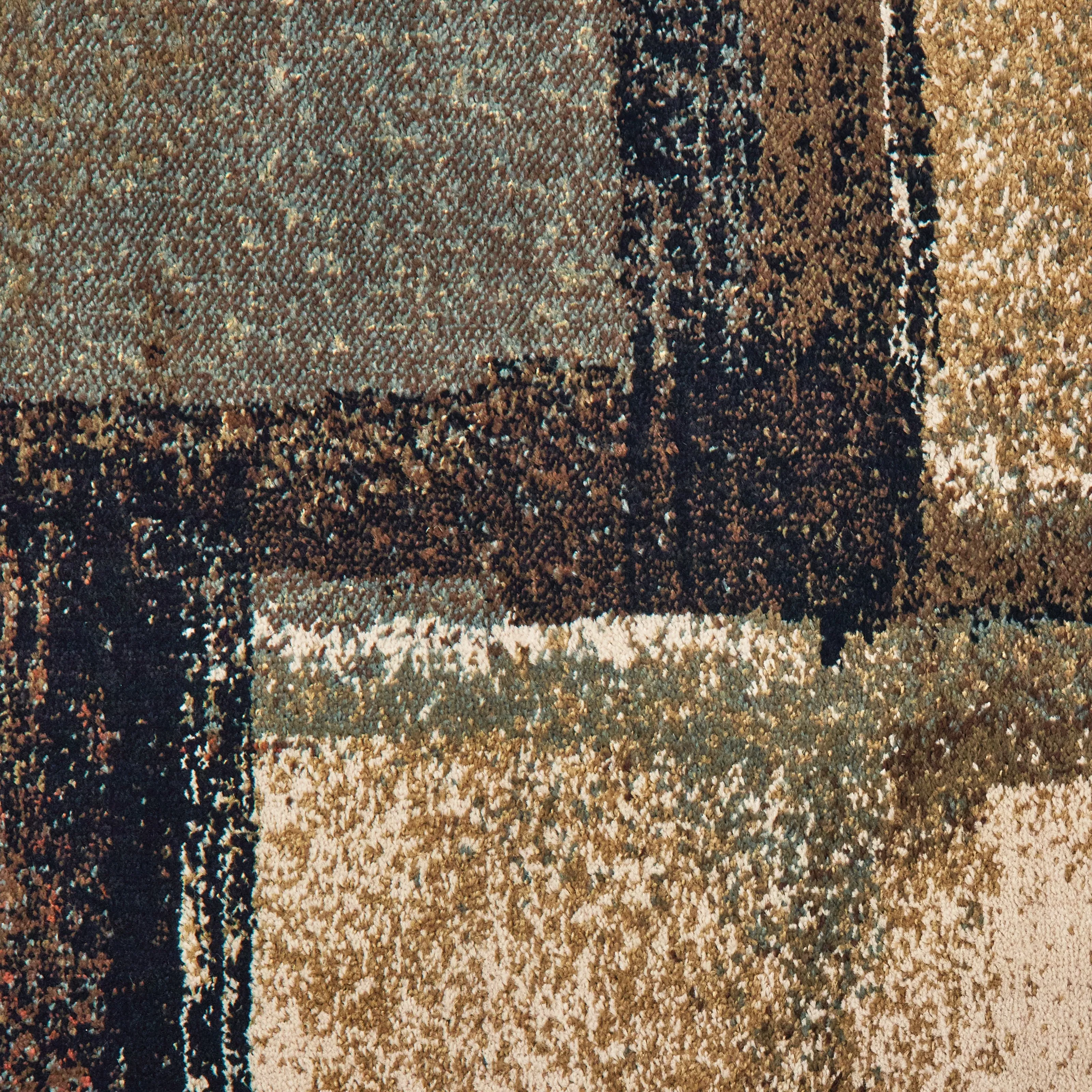 Style Haven Ivanic Distressed Abstract Geometric Brown/ Blue Area Rug