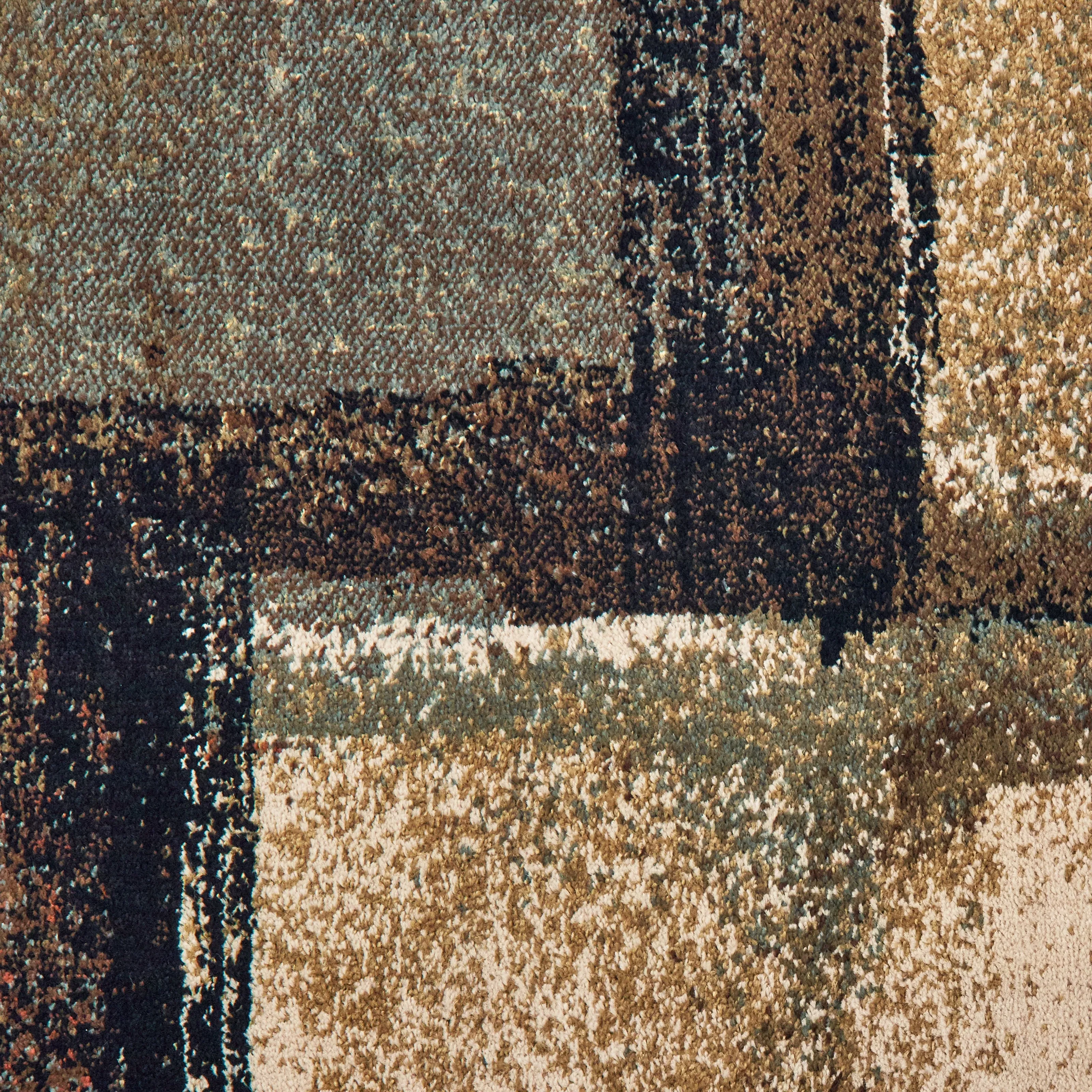 Style Haven Ivanic Distressed Abstract Geometric Brown/ Blue Area Rug