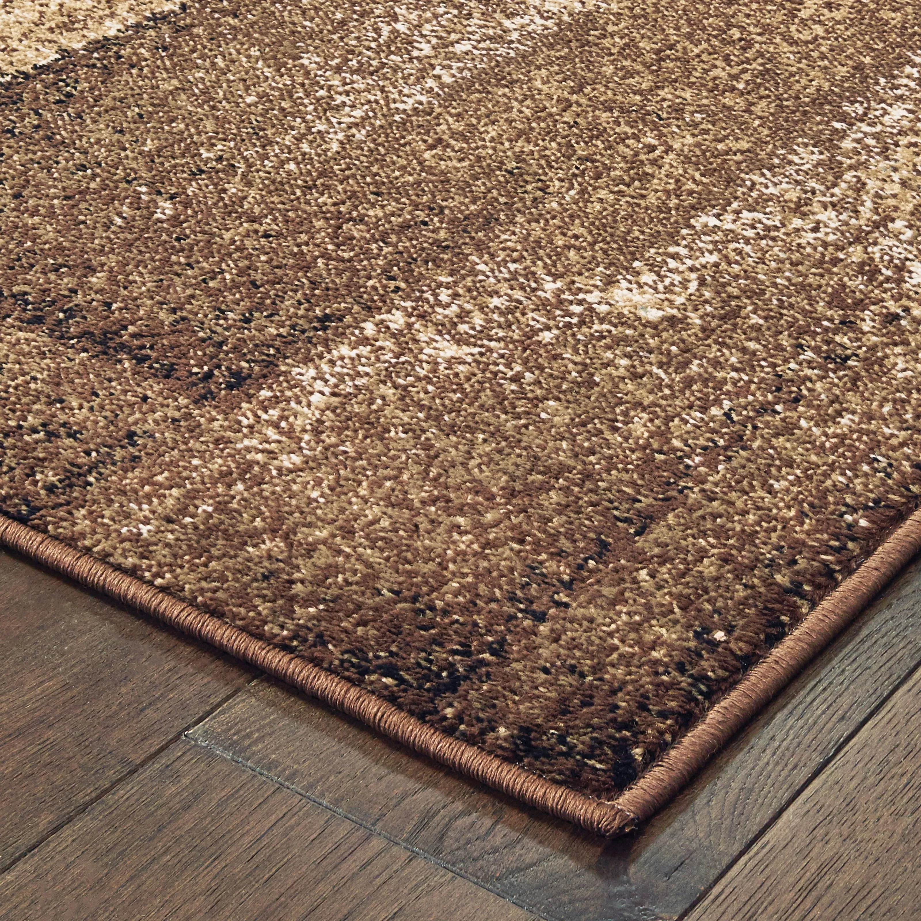 Style Haven Ivanic Distressed Abstract Geometric Brown/ Blue Area Rug