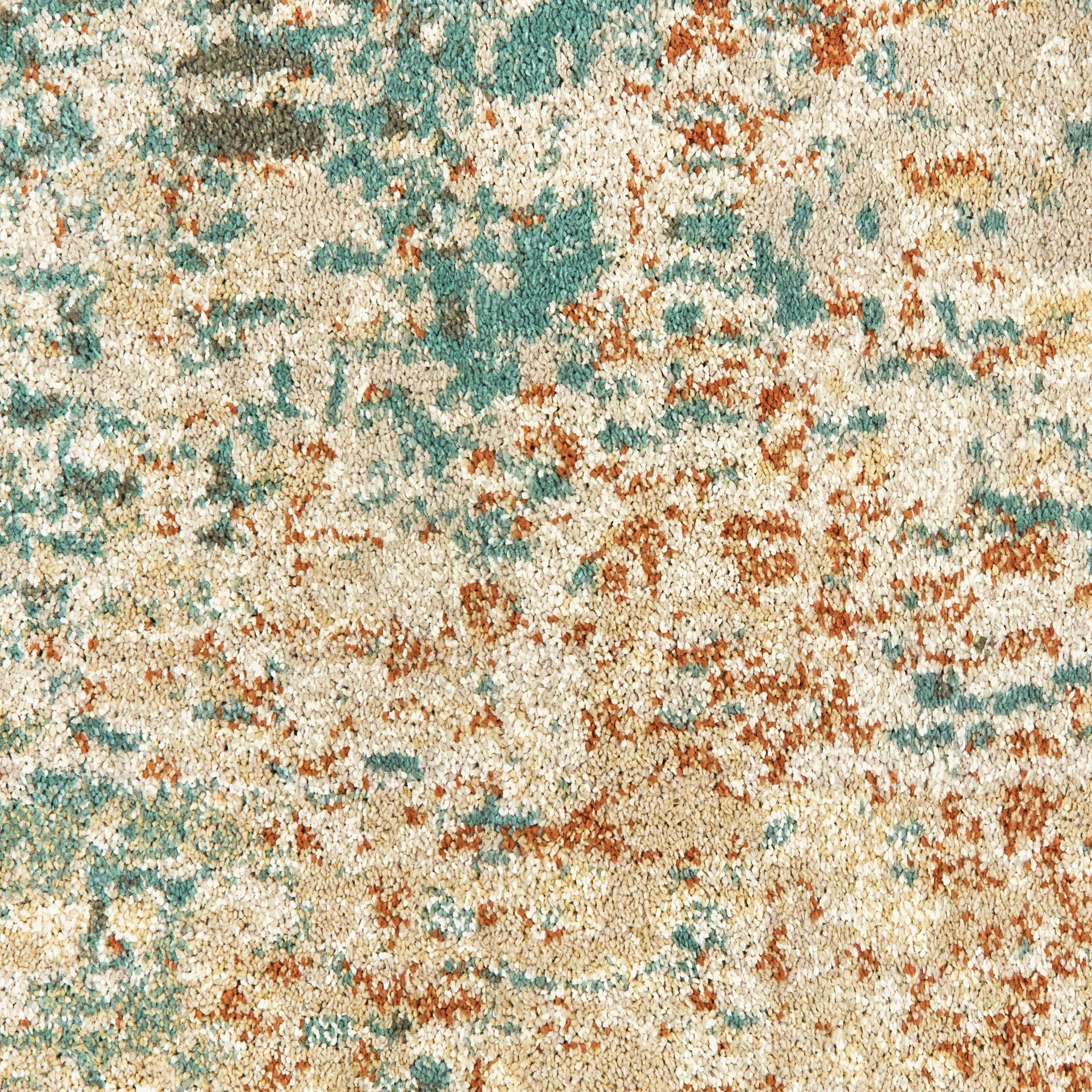 Style Haven Jelsa Distressed Abstract Teal/ Orange Area Rug