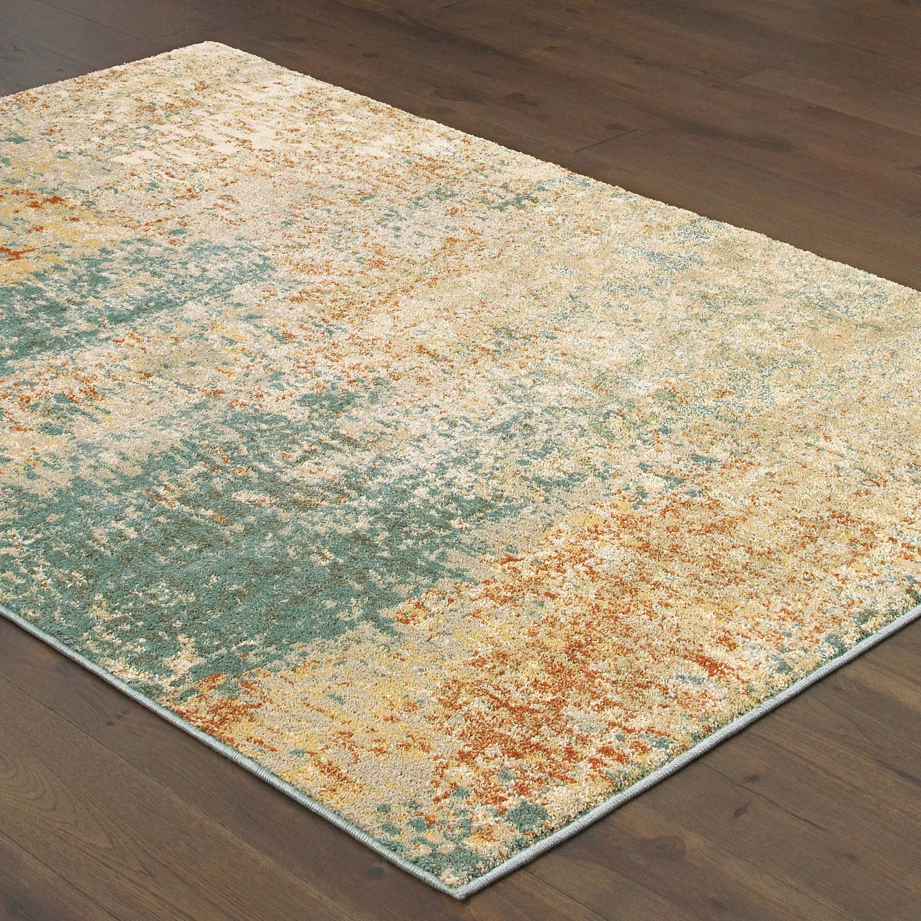 Style Haven Jelsa Distressed Abstract Teal/ Orange Area Rug