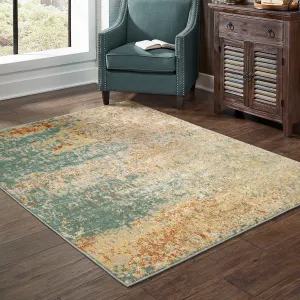 Style Haven Jelsa Distressed Abstract Teal/ Orange Area Rug