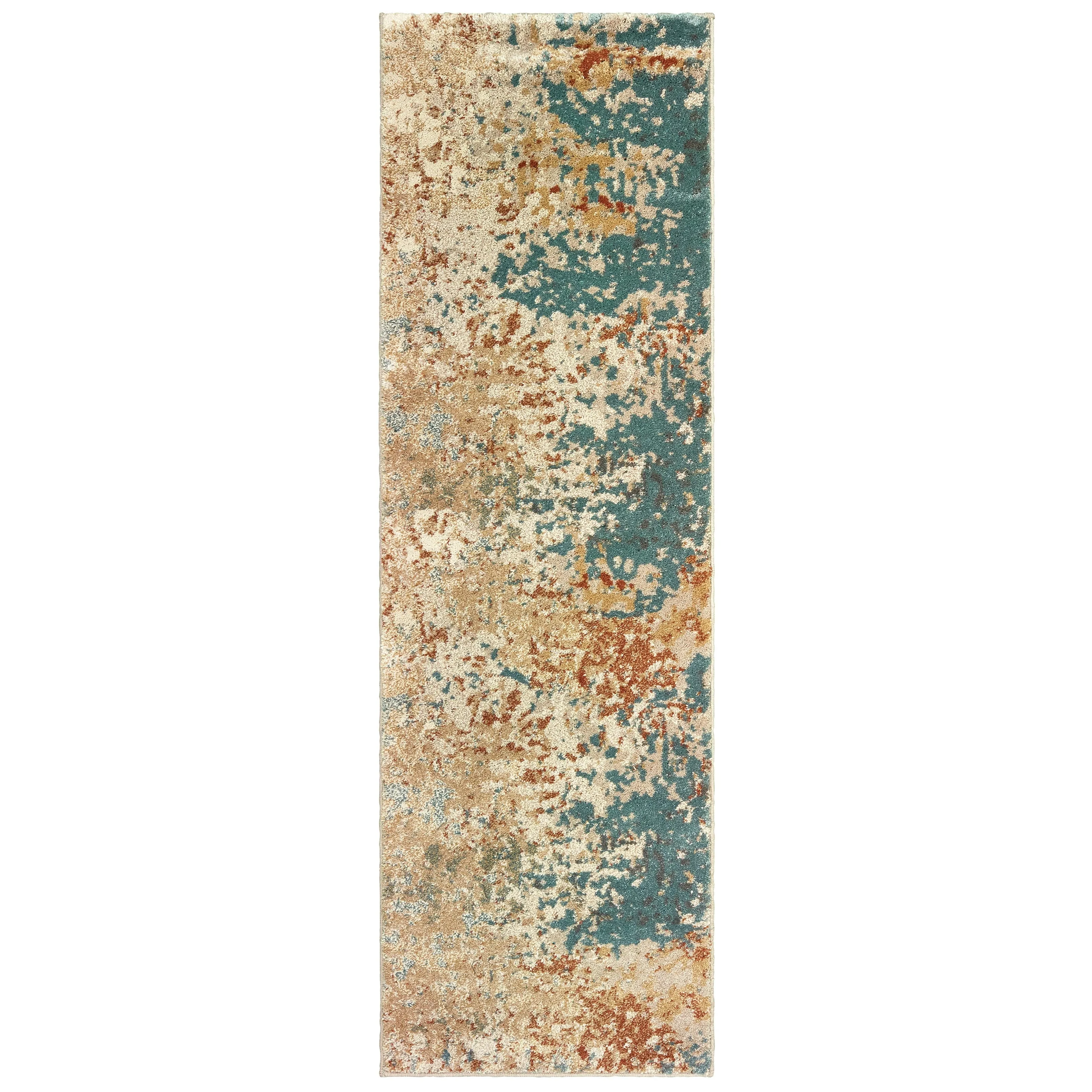 Style Haven Jelsa Distressed Abstract Teal/ Orange Area Rug