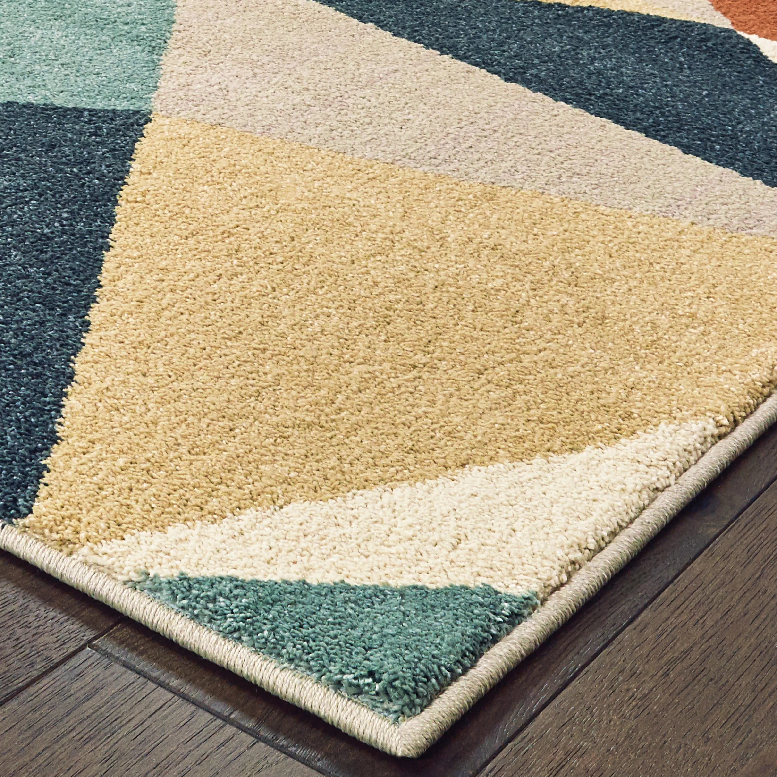 Style Haven Jelsa Teal/Orange Area Rug