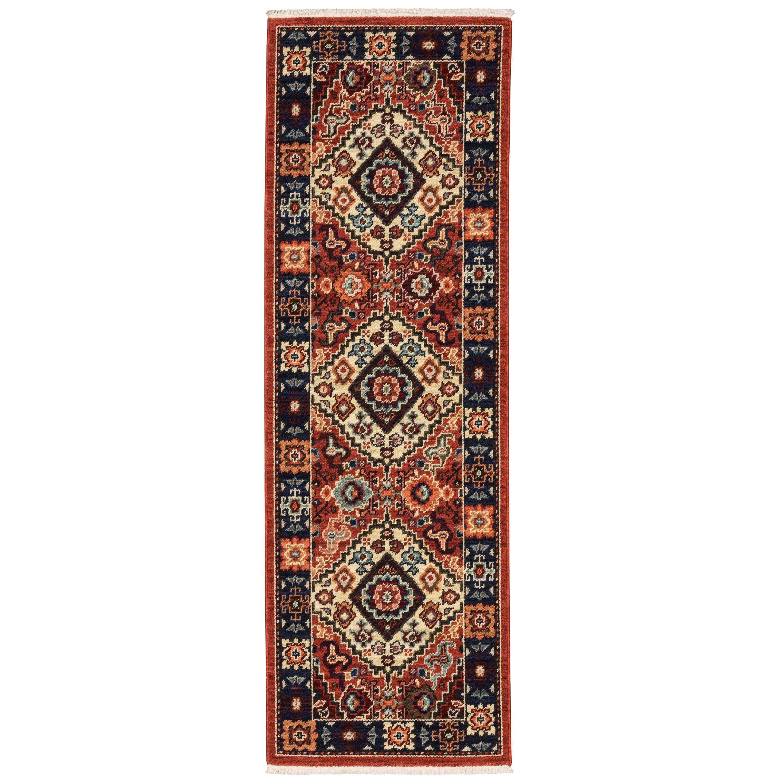 Style Haven Leander Double Medallion Fringed Wool Blend Area Rug