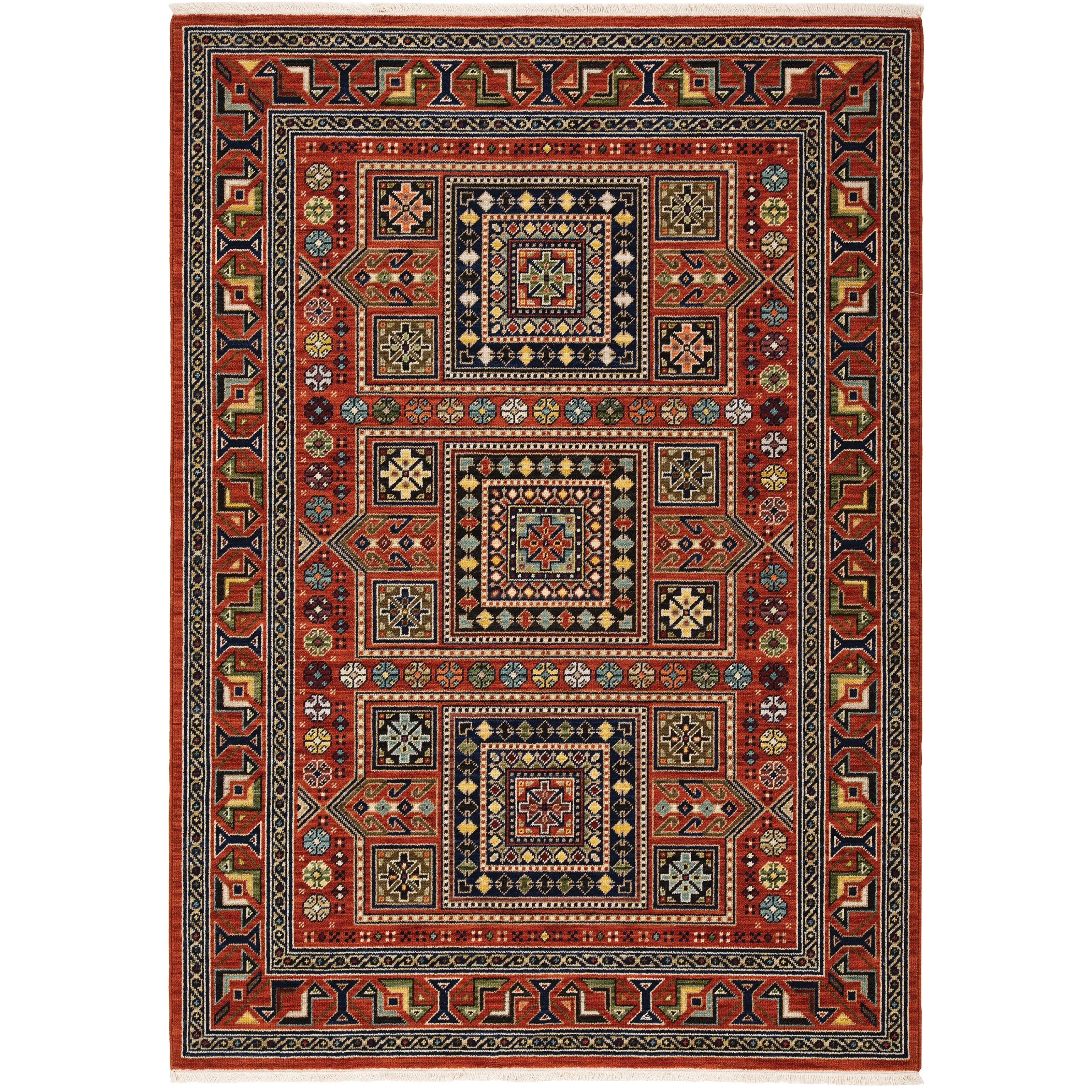 Style Haven Leander Nomadic Medallion Fringed Wool Blend Area Rug