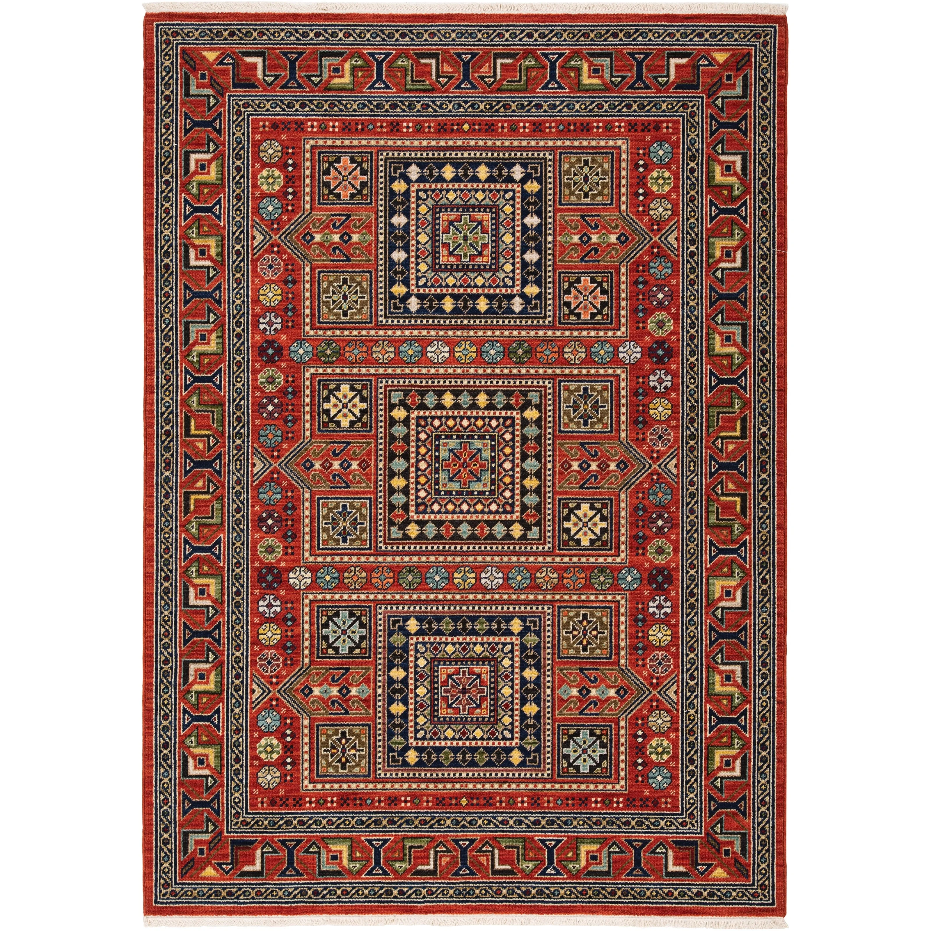 Style Haven Leander Nomadic Medallion Fringed Wool Blend Area Rug