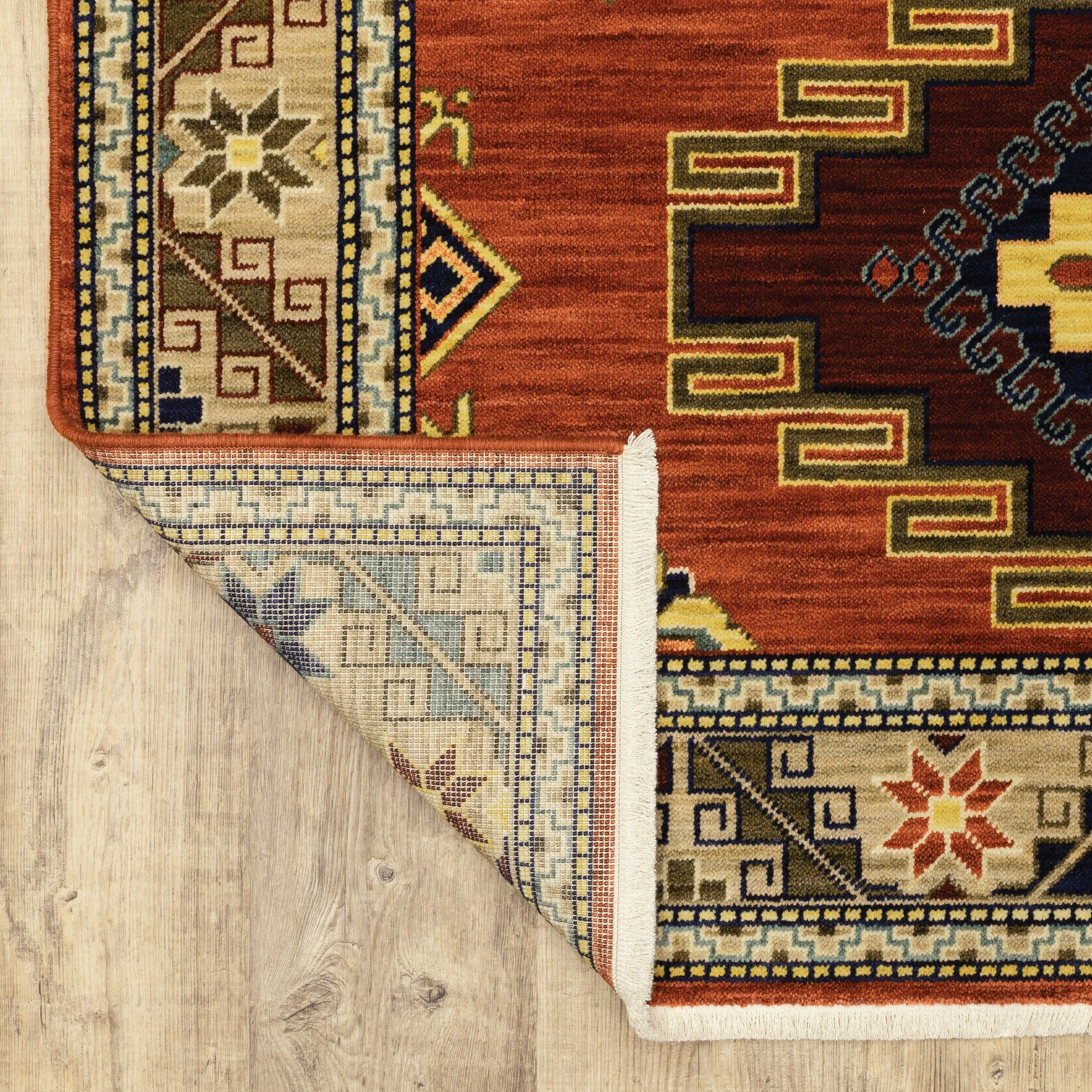 Style Haven Leander Tribal Medallion Fringed Wool Blend Area Rug