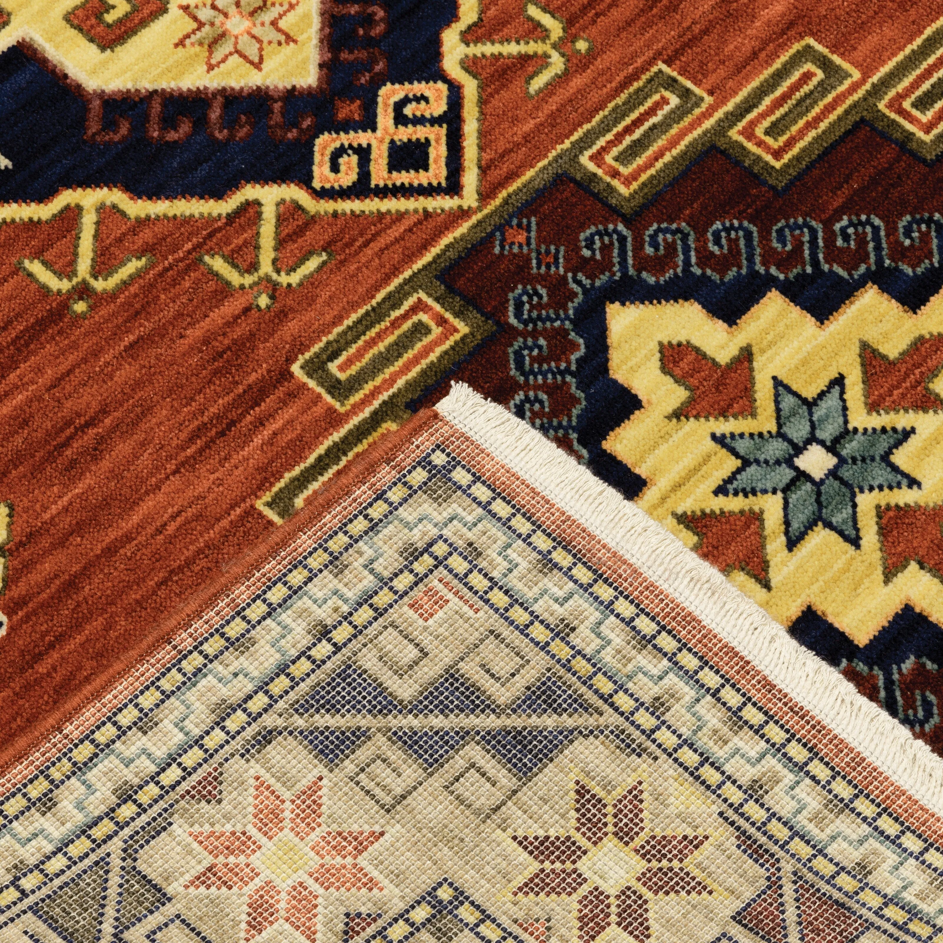 Style Haven Leander Tribal Medallion Fringed Wool Blend Area Rug