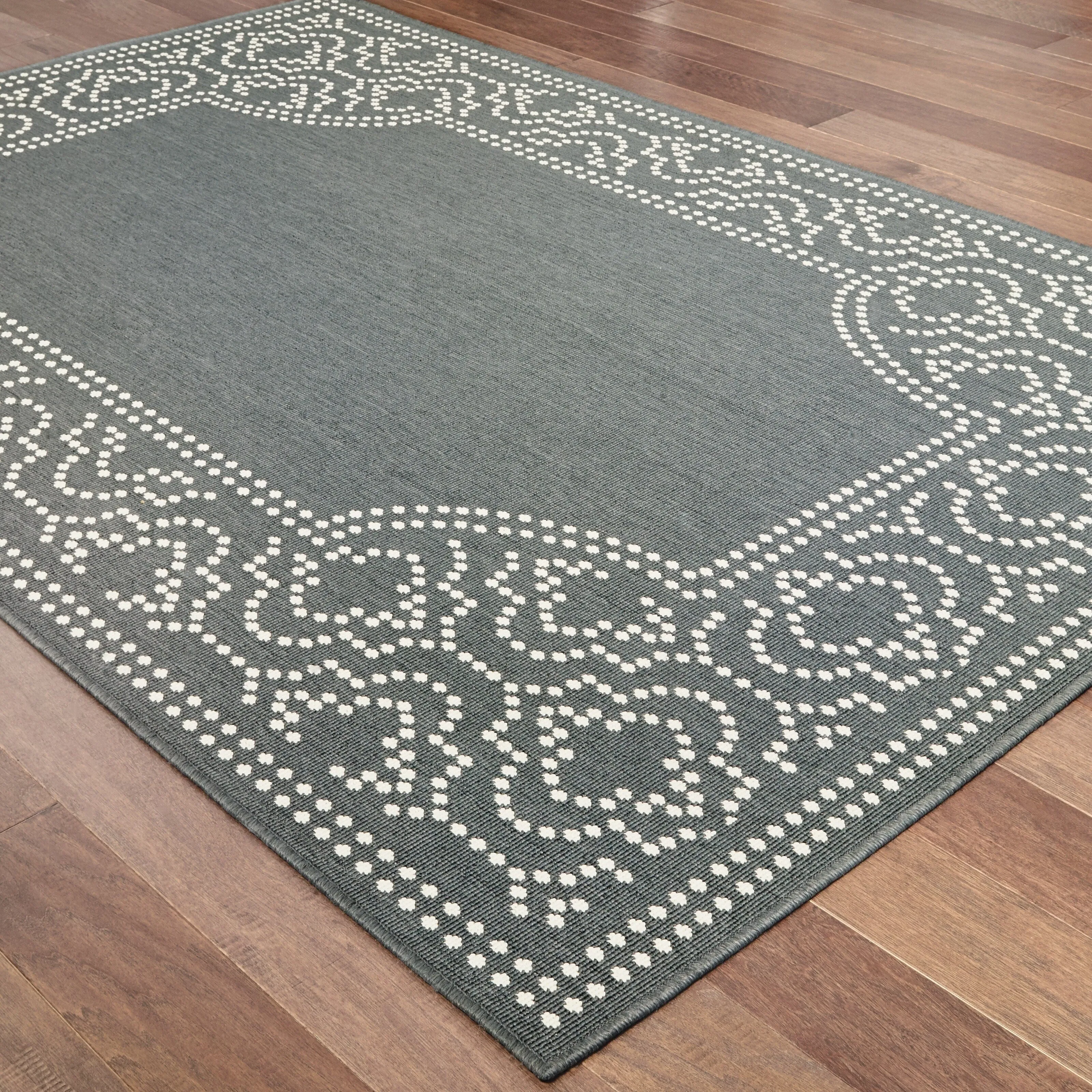Style Haven Marianna Border Loop Pile Indoor Outdoor Area Rug