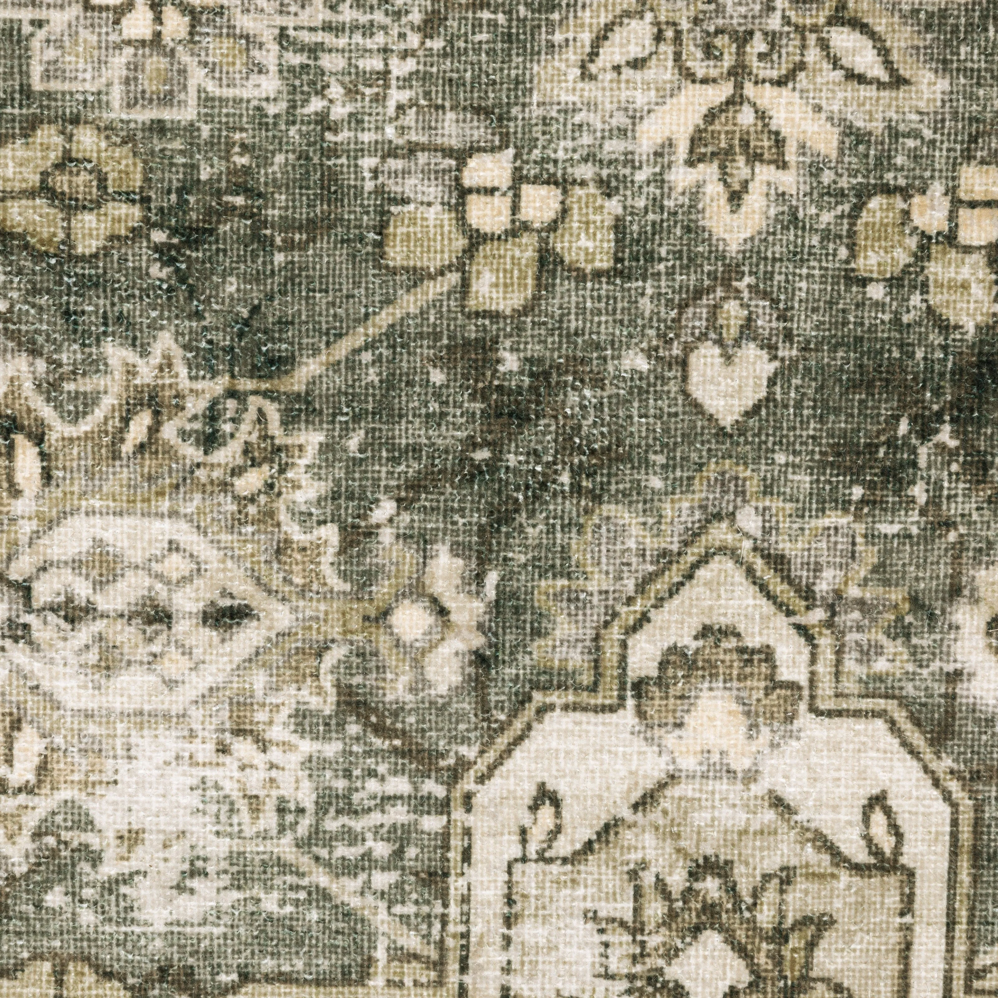 Style Haven Marissa Washable Vintage Oriental Olive/ Beige Area Rug Mat