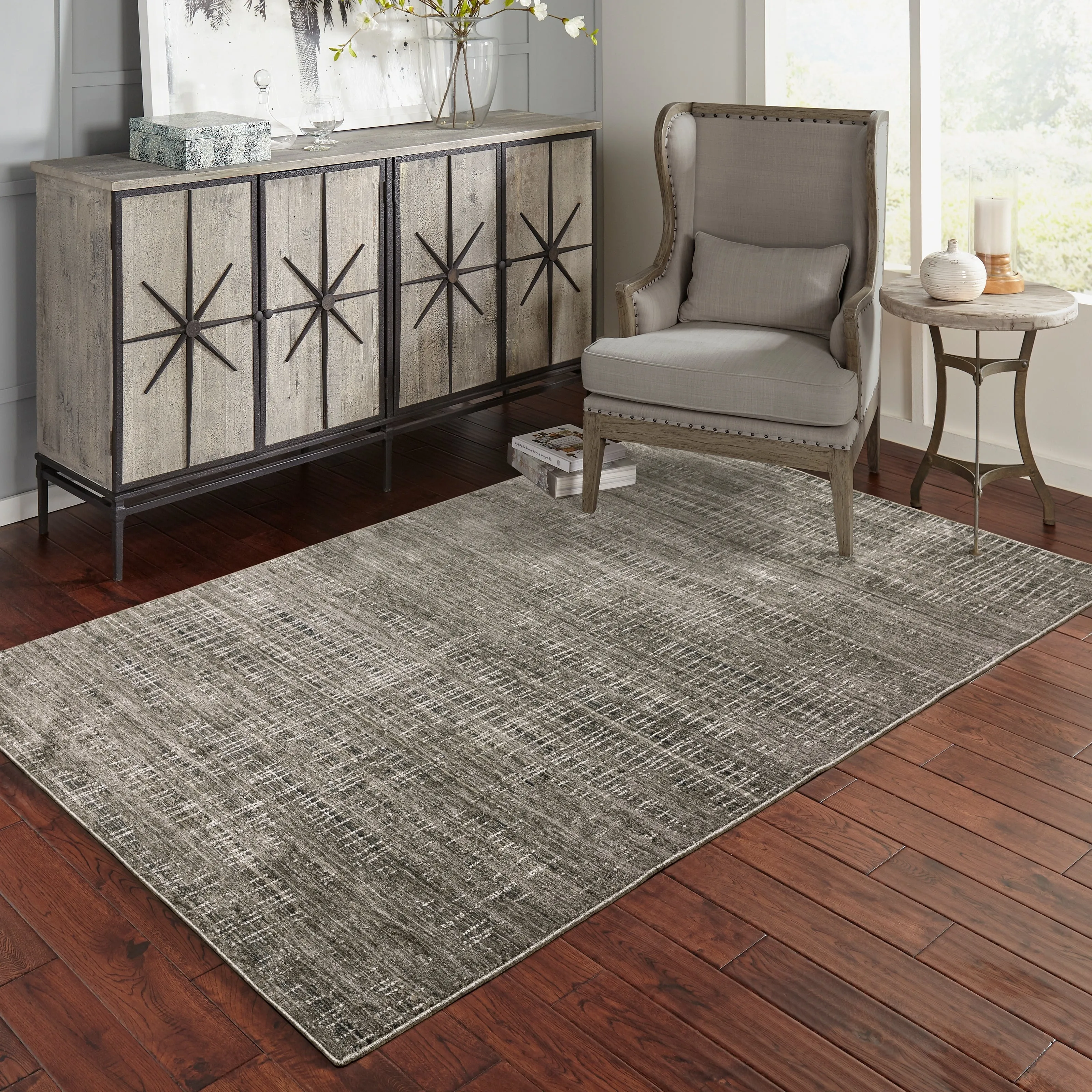 Style Haven Nelson Industrial Geometric Charcoal/ Grey Indoor Area Rug