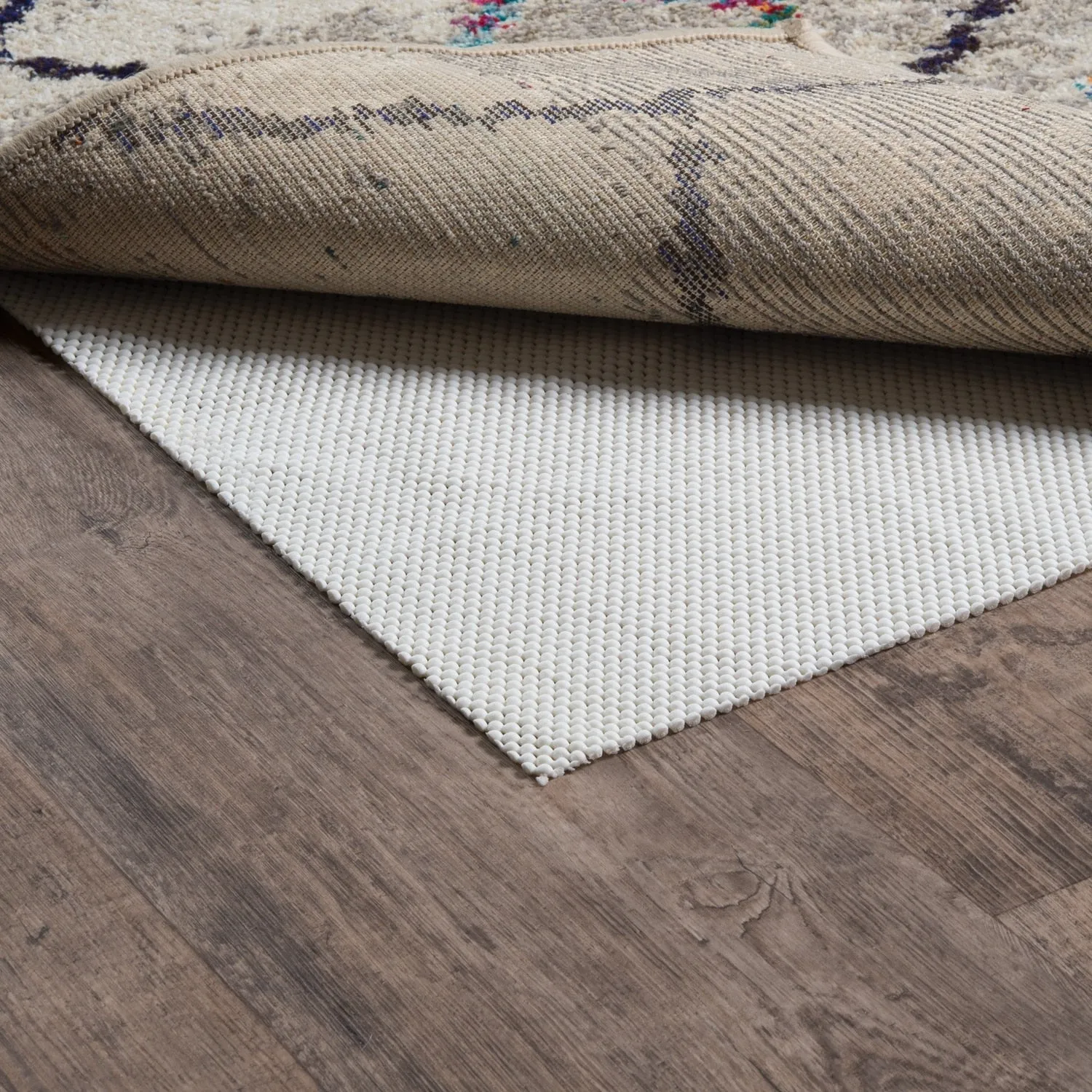 Style Haven Plush Hold White PVC-Coated Knit Polyester Rug Pad - Beige