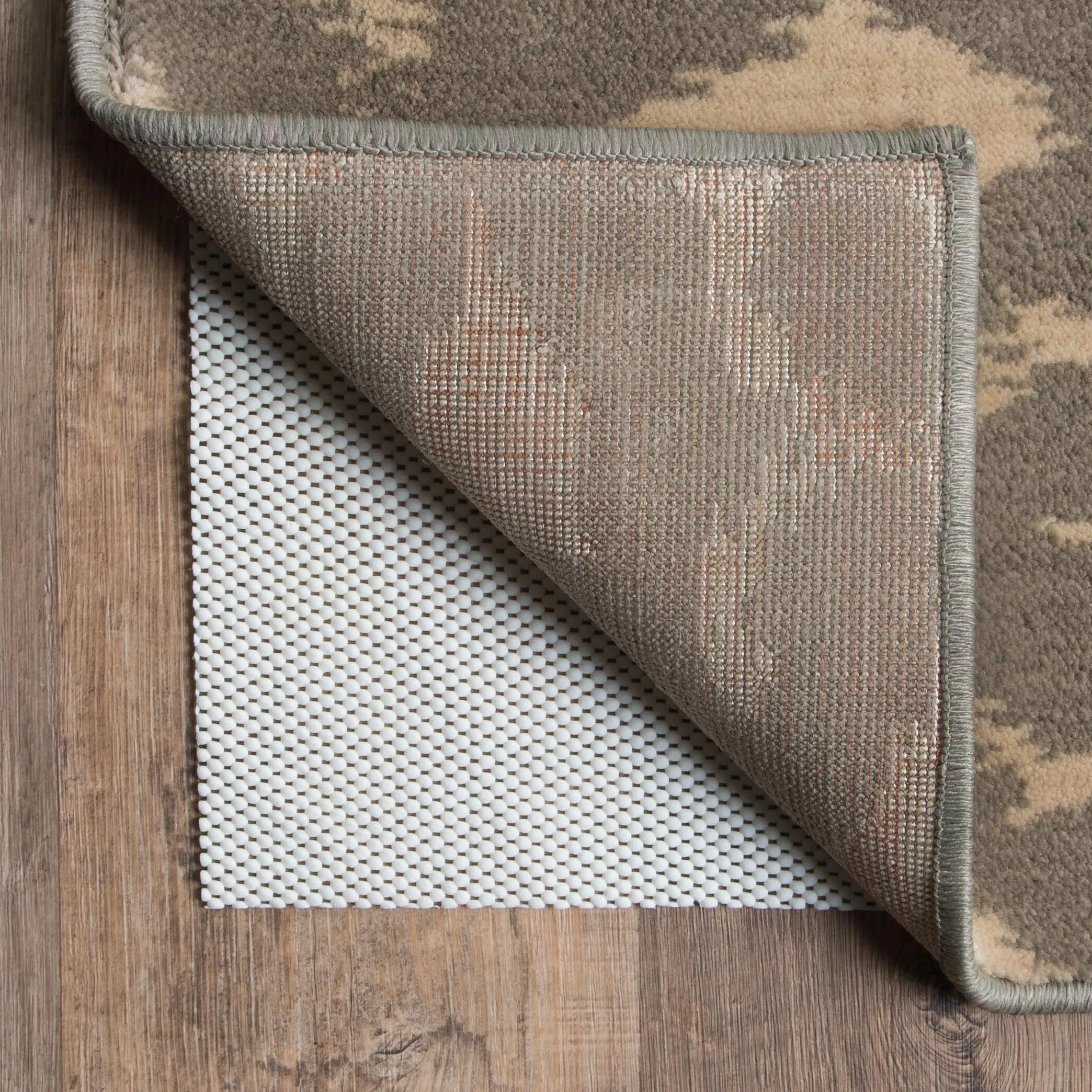 Style Haven Plush Hold White PVC-Coated Knit Polyester Rug Pad - Beige