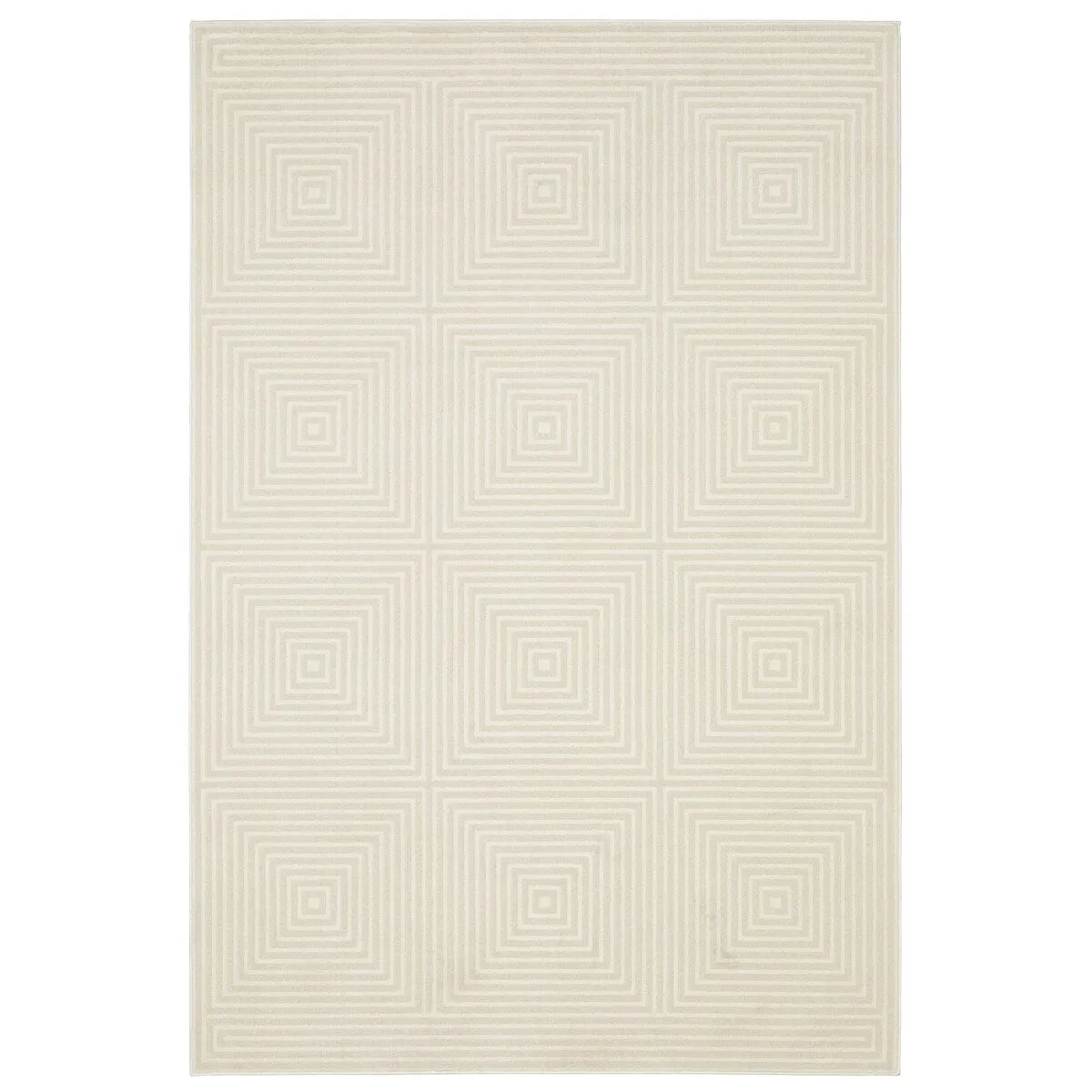 Style Haven Ripley Tone-on-Tone Geometric Ivory Mixed Pile Area Rug