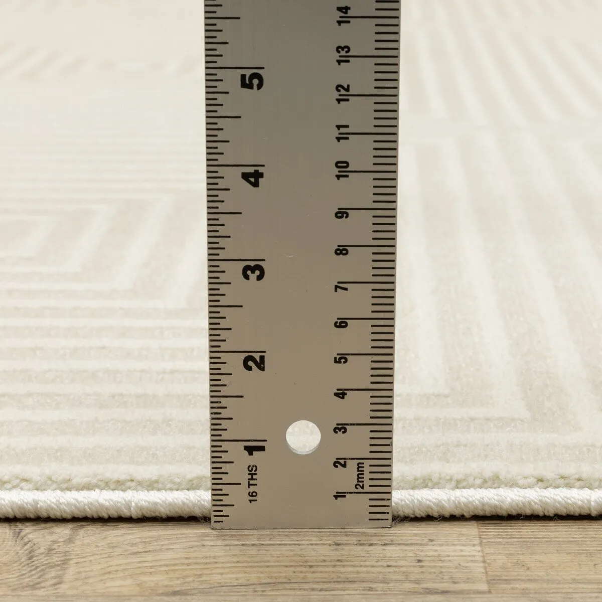 Style Haven Ripley Tone-on-Tone Geometric Ivory Mixed Pile Area Rug