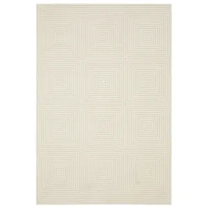 Style Haven Ripley Tone-on-Tone Geometric Ivory Mixed Pile Area Rug