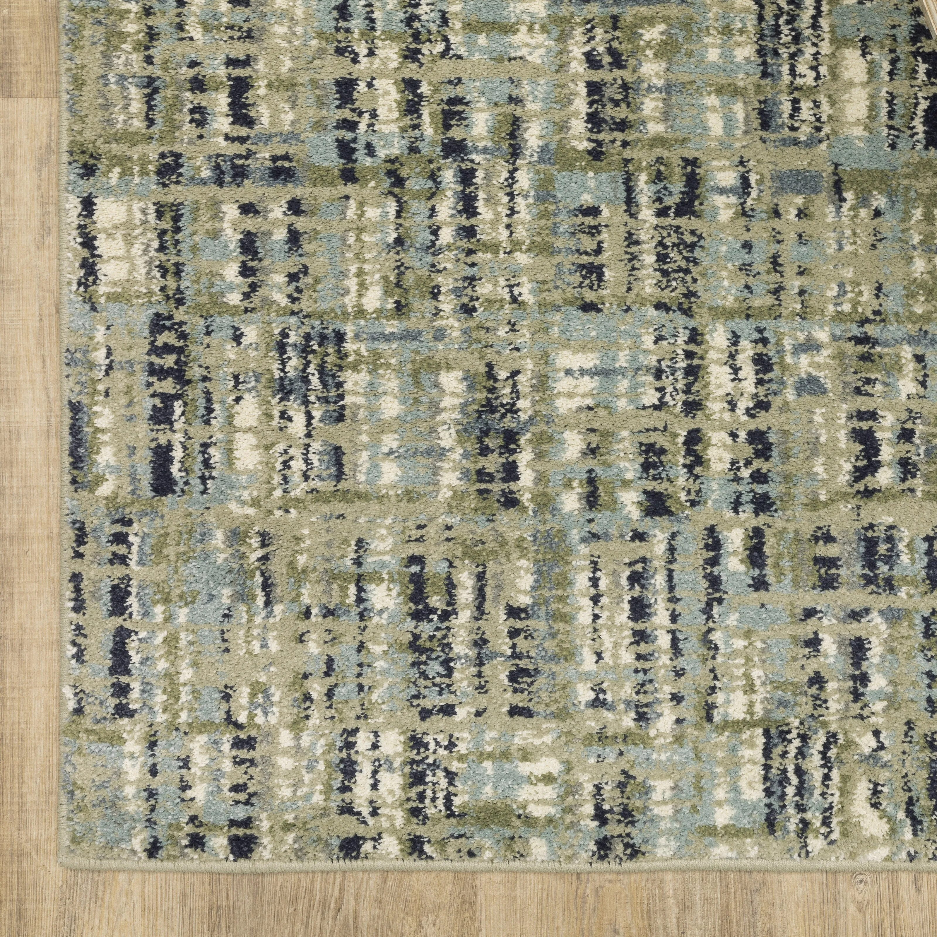 Style Haven Salinas Industrial Striped Green/ Blue Indoor Area Rug