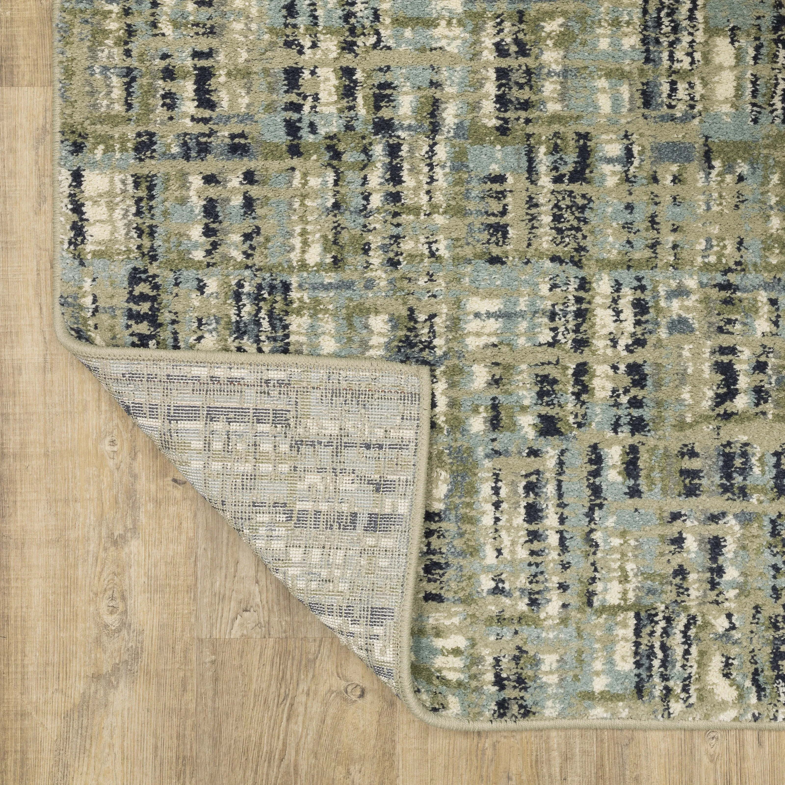Style Haven Salinas Industrial Striped Green/ Blue Indoor Area Rug