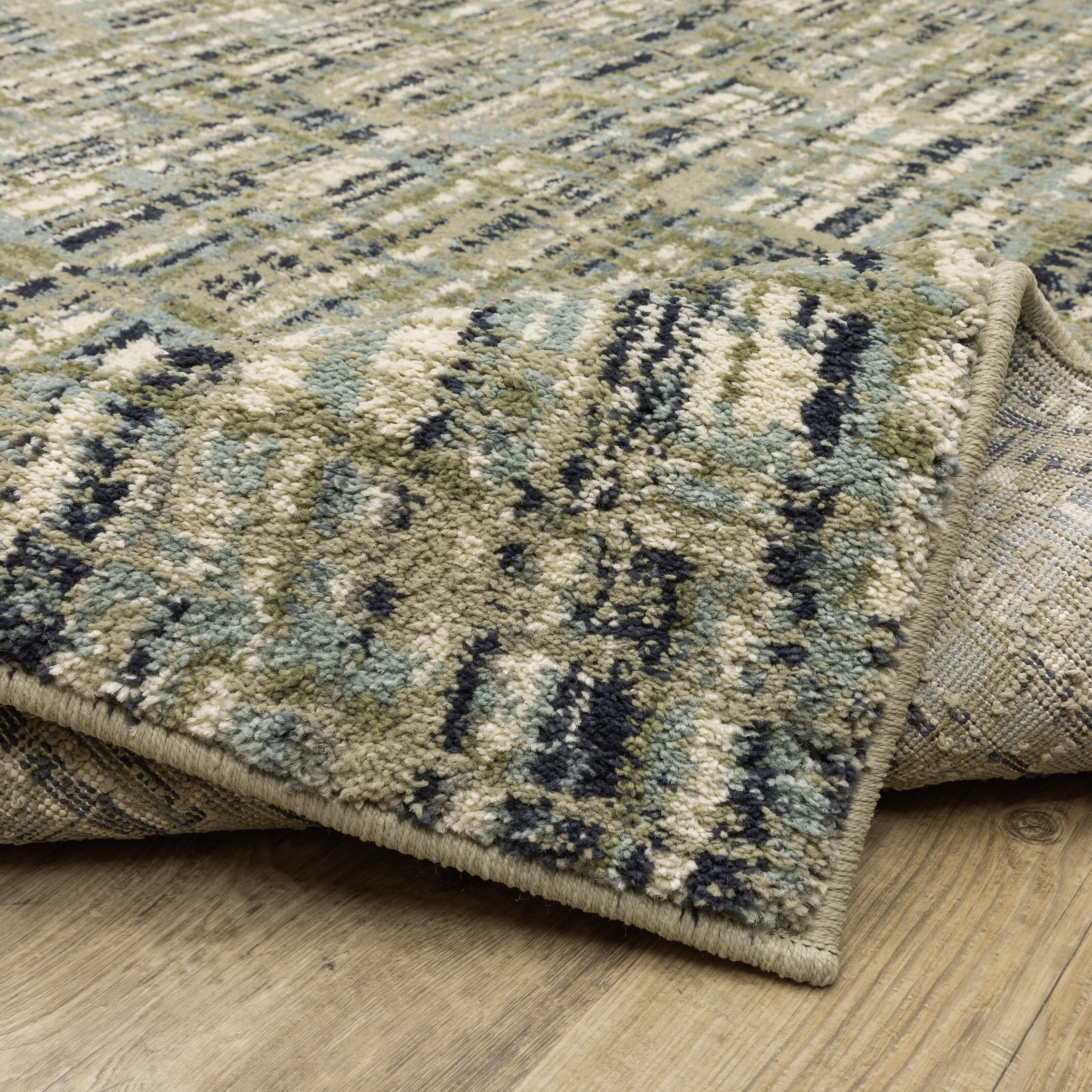 Style Haven Salinas Industrial Striped Green/ Blue Indoor Area Rug