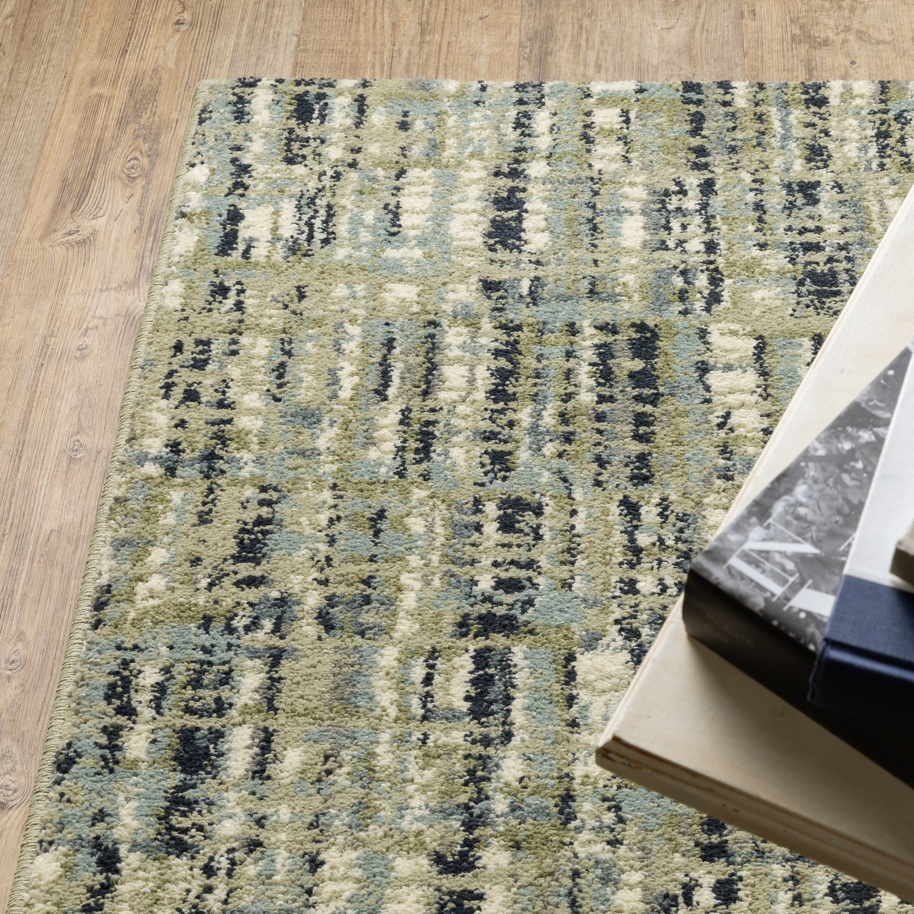 Style Haven Salinas Industrial Striped Green/ Blue Indoor Area Rug