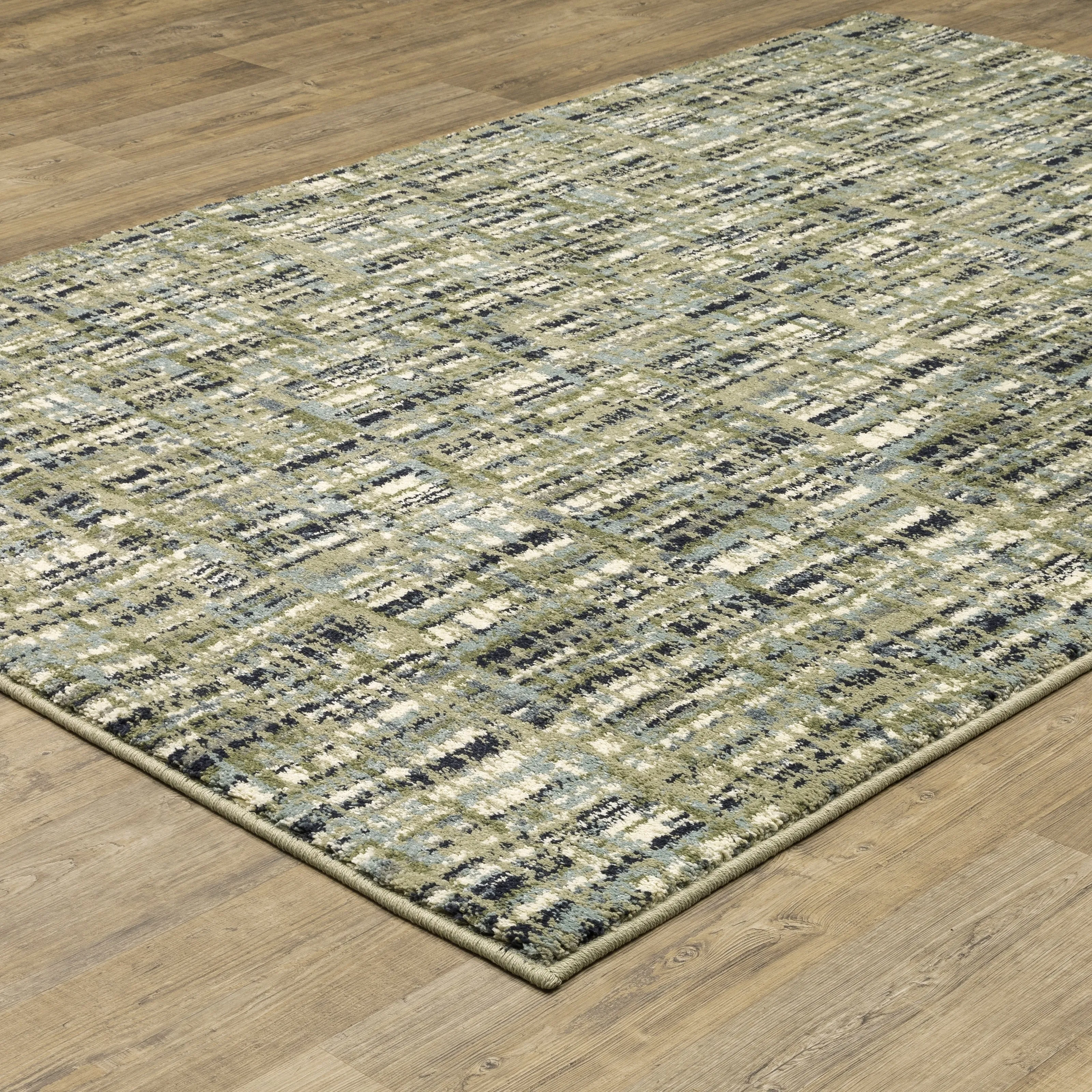 Style Haven Salinas Industrial Striped Green/ Blue Indoor Area Rug