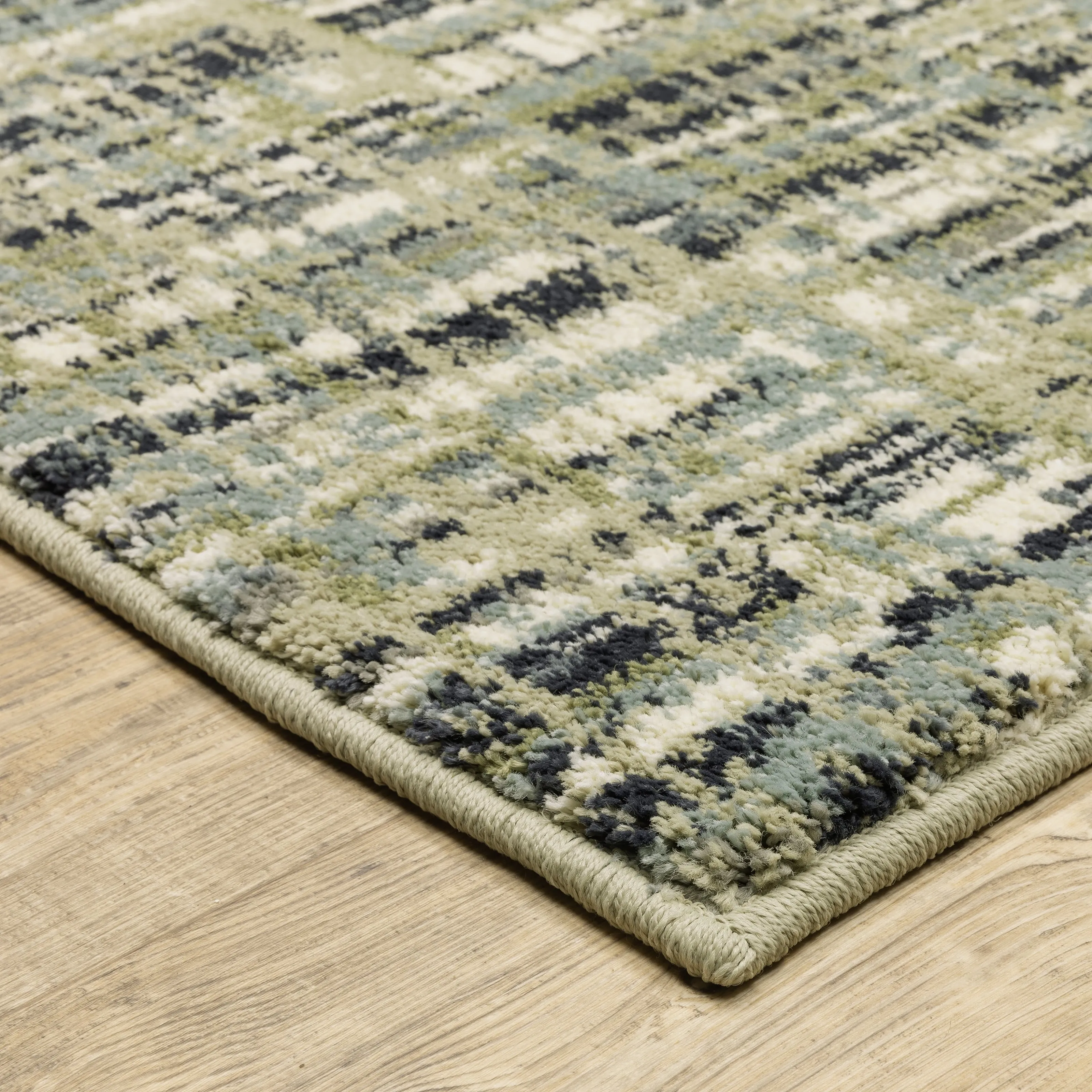 Style Haven Salinas Industrial Striped Green/ Blue Indoor Area Rug