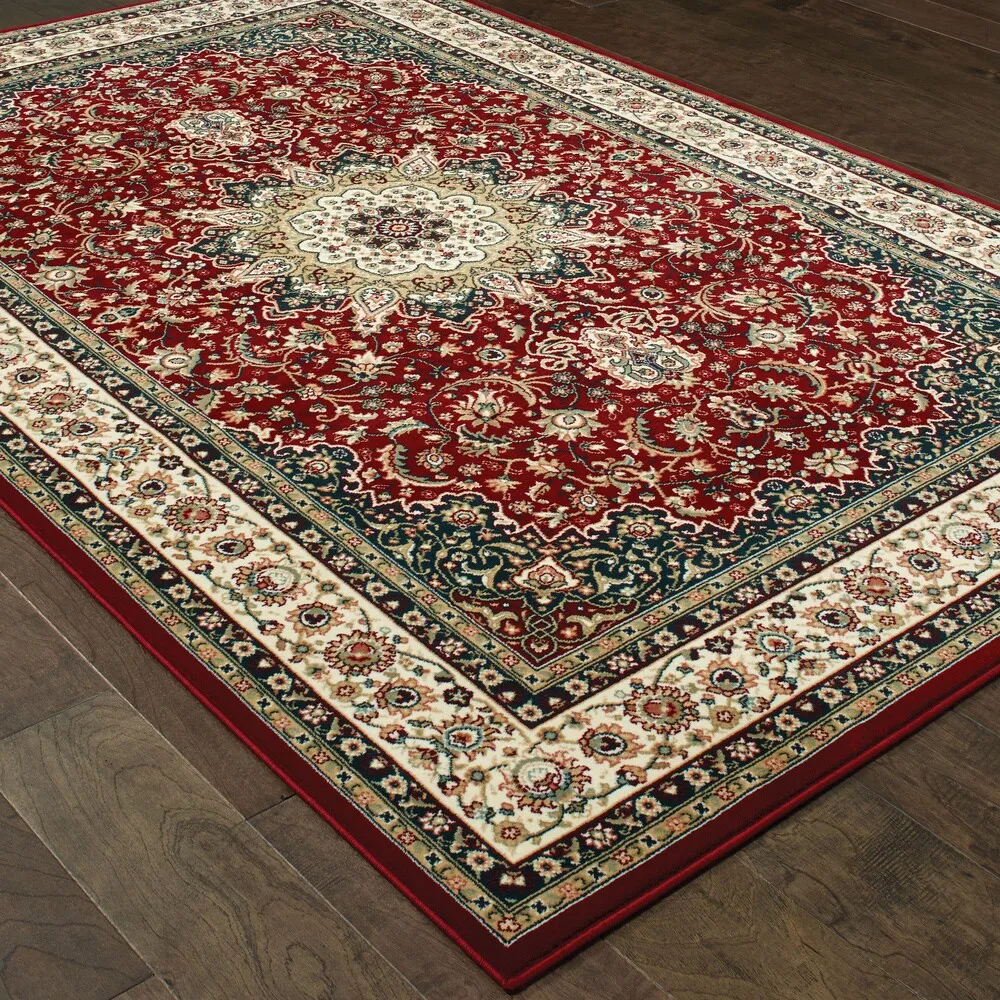Style Haven Stora Red/Ivory Classic Medallion Area Rug