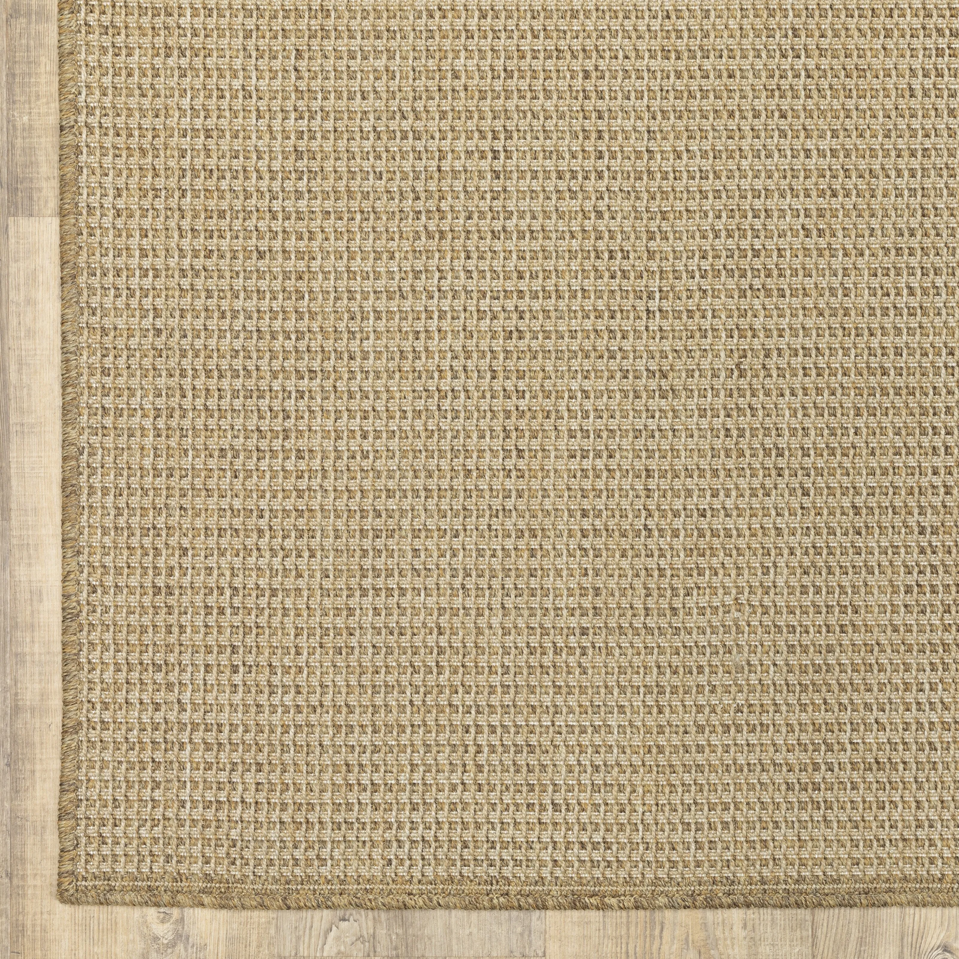 Style Haven Veranda Light Brown Solid Textured Indoor-Outdoor Area Rug