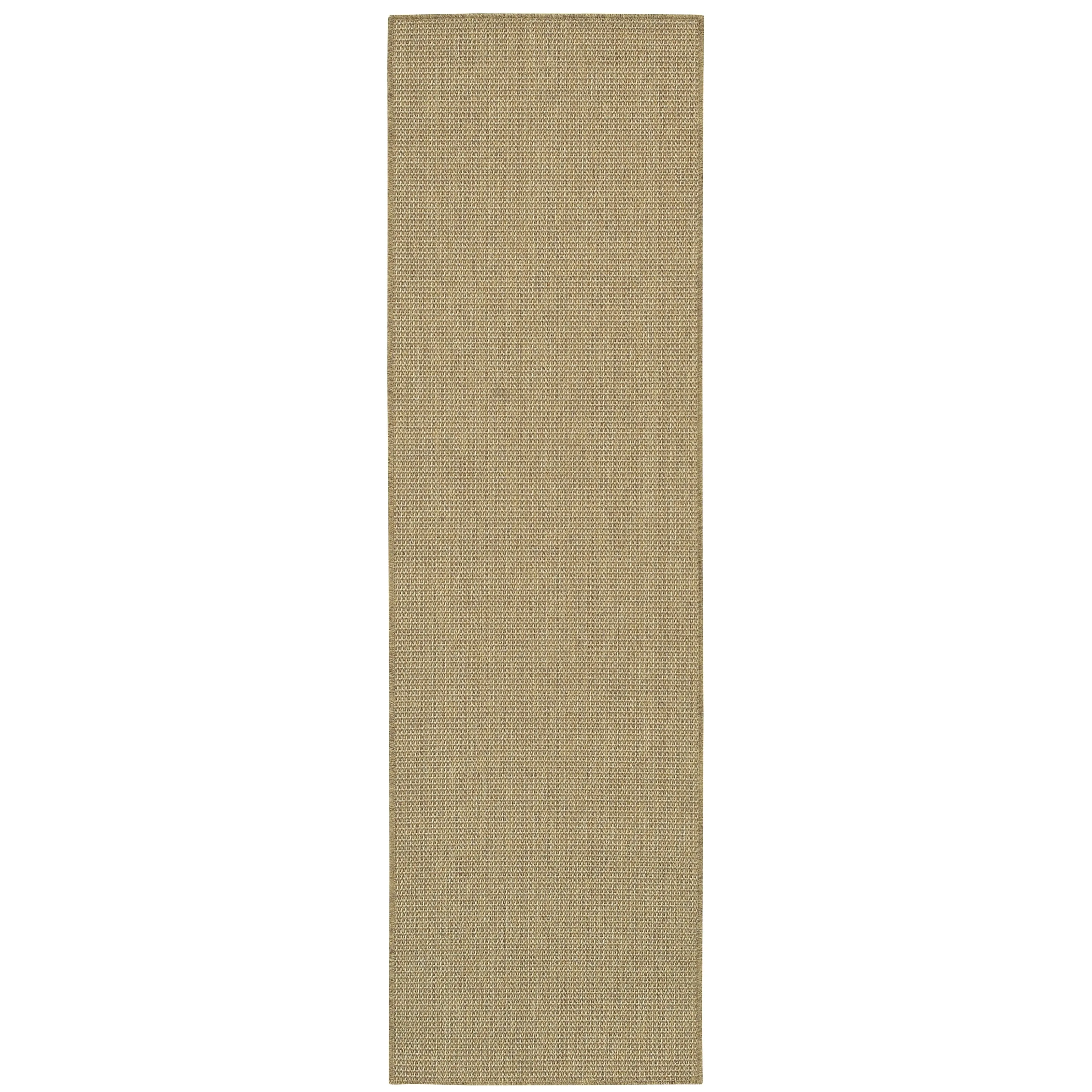 Style Haven Veranda Light Brown Solid Textured Indoor-Outdoor Area Rug