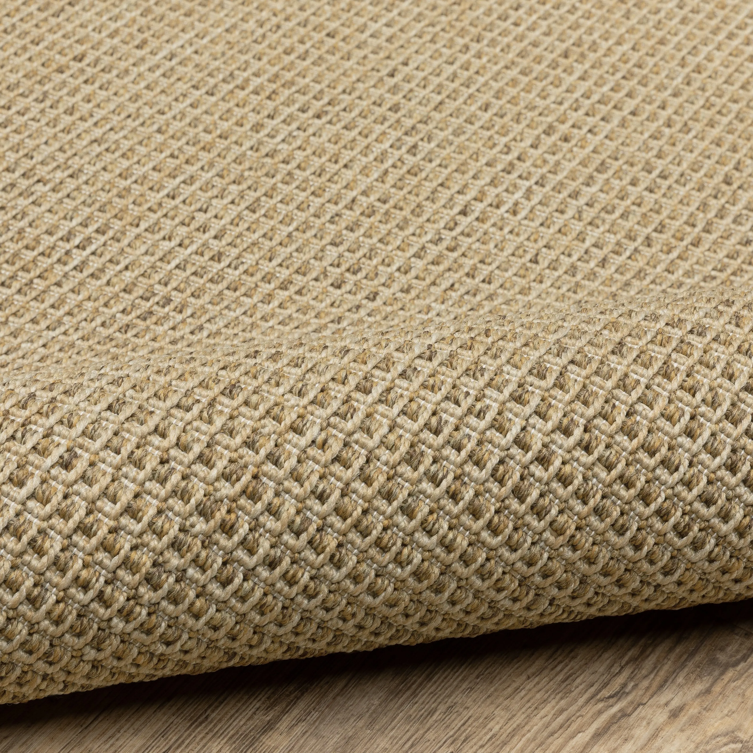 Style Haven Veranda Light Brown Solid Textured Indoor-Outdoor Area Rug