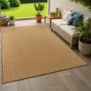 Style Haven Veranda Verticle Stripes Indoor-Outdoor Light Brown Rug